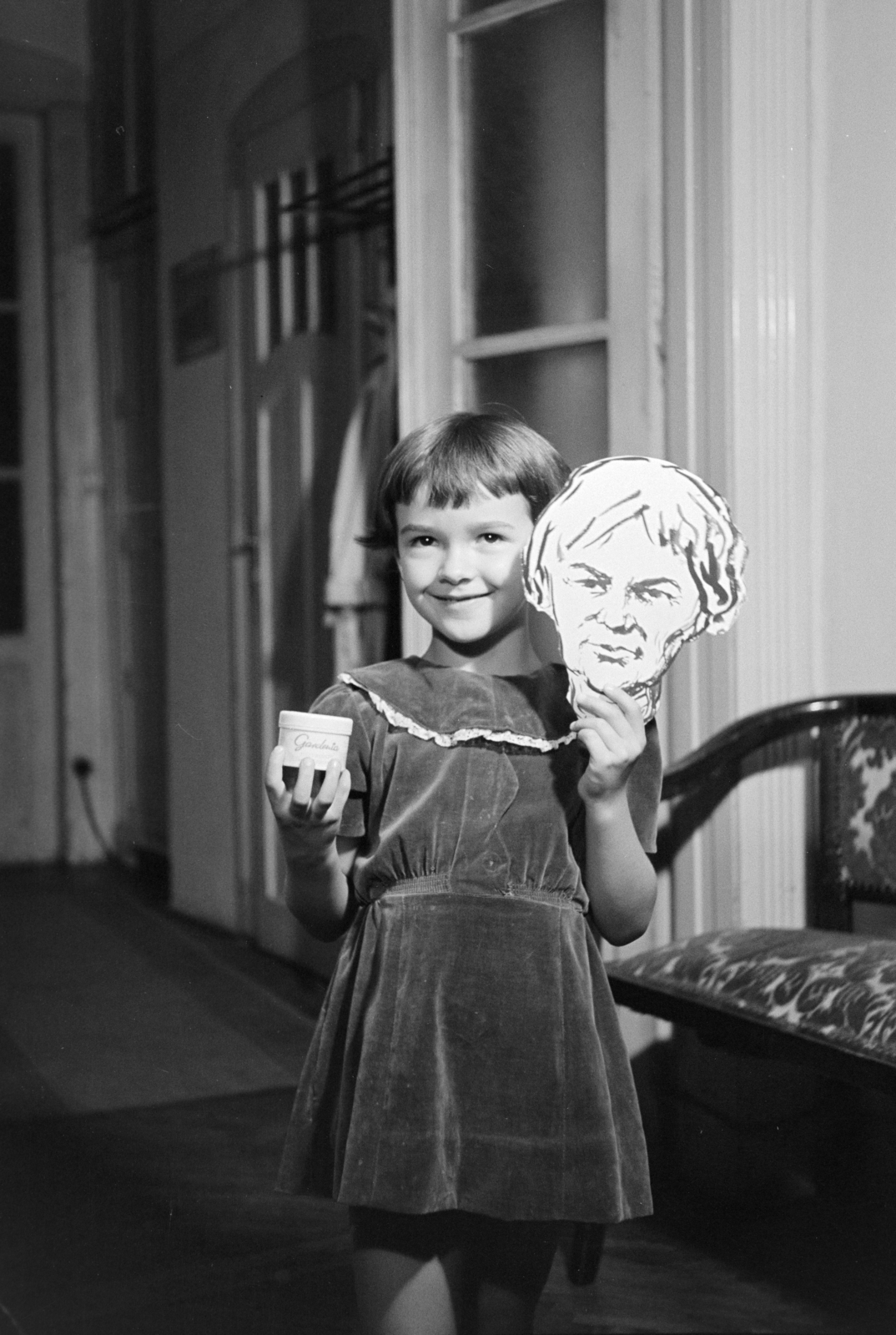 1960, Artfókusz, girl, mask, Fortepan #278556