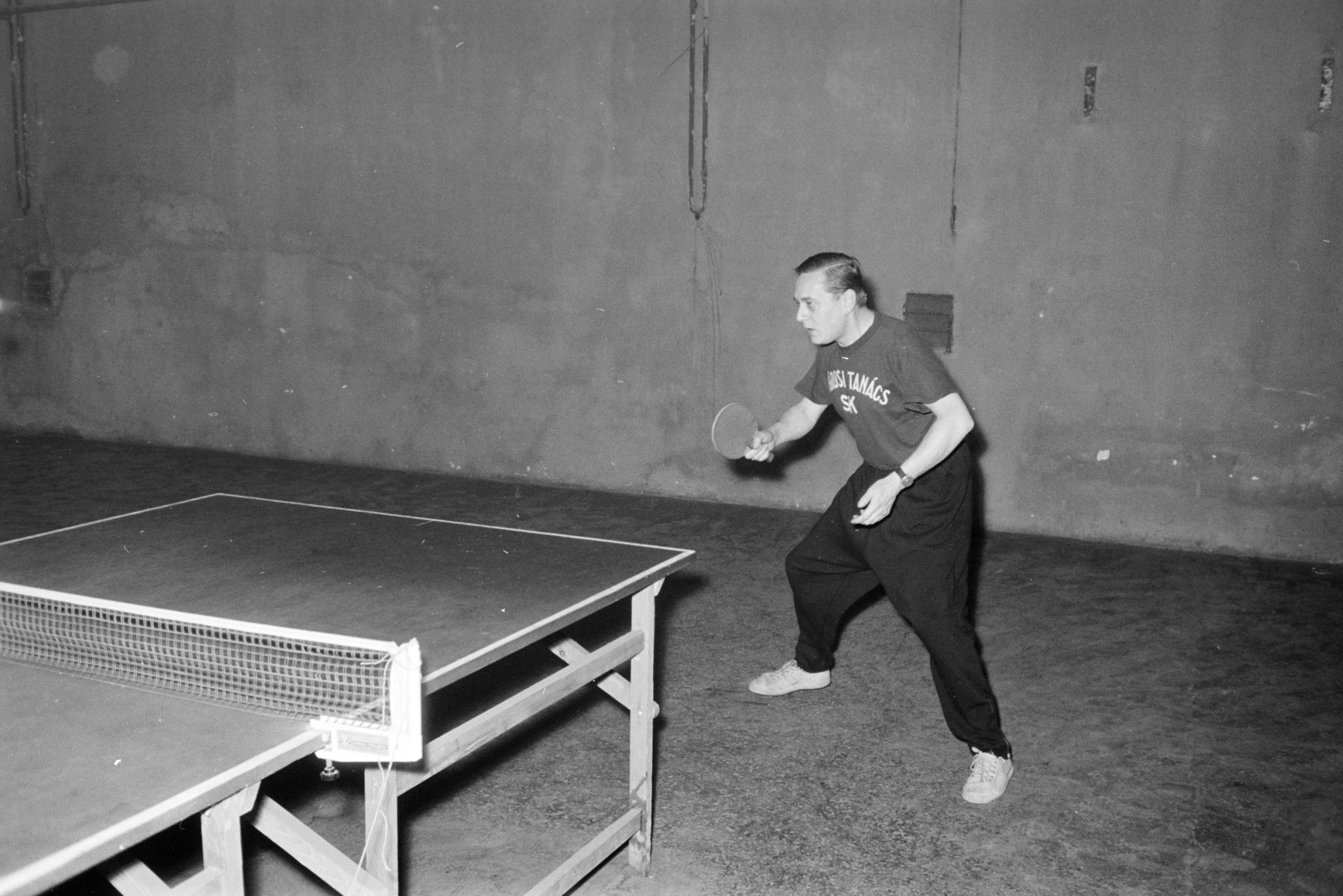 1958, Artfókusz, Fábián József, ping pong, ping pong asztal, férfi, Fortepan #278652