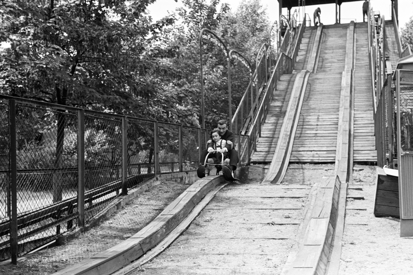 Hungary, Budapest XIV., Ródli., 1962, Artfókusz, amusement park, sledge, Budapest, Fortepan #278700