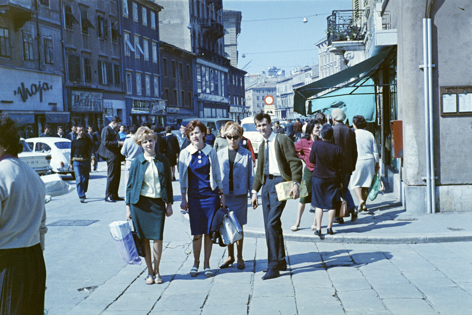 Croatia,Adriatic Sea, Rijeka, a Korzo a Sokol-Kula ulica sarka felől., 1963, Artfókusz, colorful, Yugoslavia, Fortepan #278848