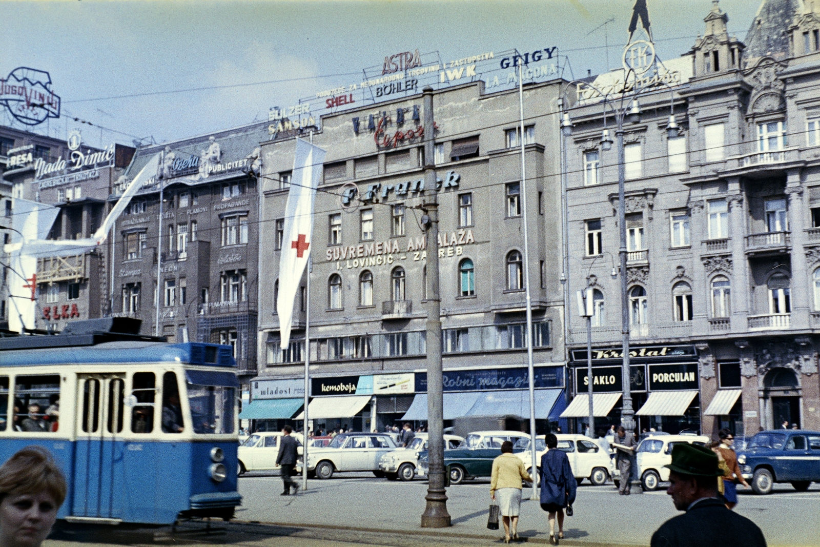 Croatia, Zagreb, Jellasics bán tér (Trg bana Josipa Jelačića)., 1964, Artfókusz, colorful, Yugoslavia, Fortepan #278849