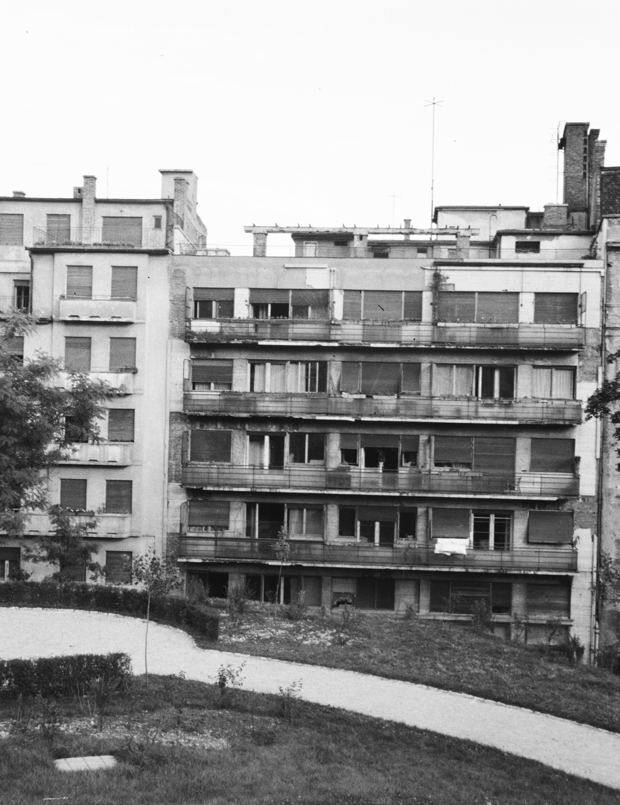 Magyarország, Budapest II., Mechwart tér., 1960, Artfókusz, Fábián József, erkély, bérház, Budapest, Fortepan #279021