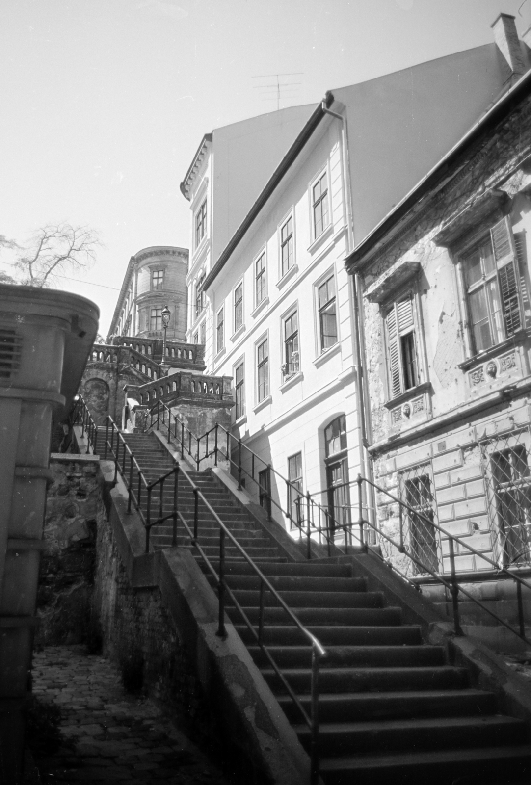 Hungary, Budapest I., Jégverem utca, a Kapucinus utca felől a Hunyadi János útra vezető lépcsős szakasz., 1964, Artfókusz, Budapest, Fortepan #279334