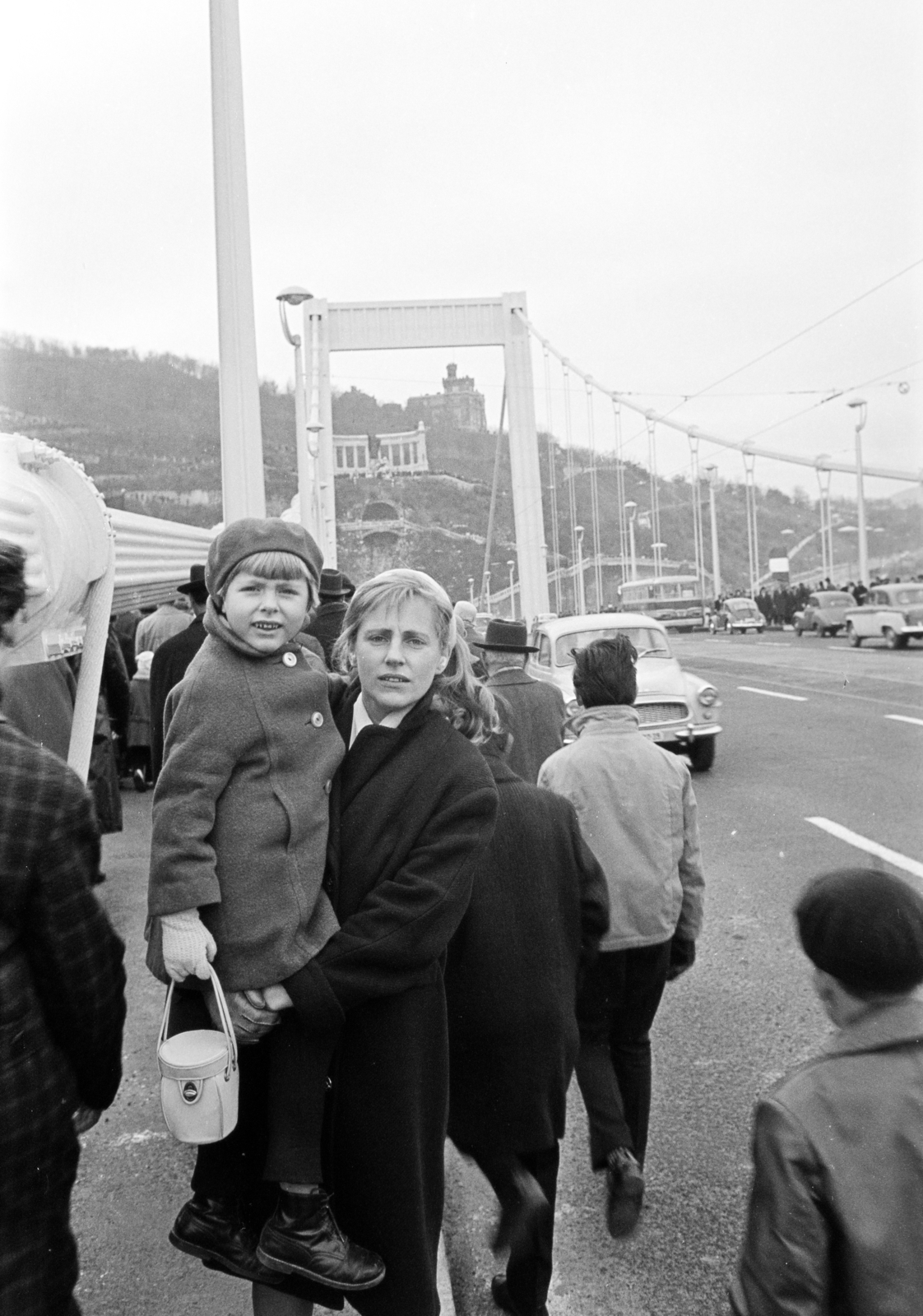 Hungary, Budapest V.,Budapest I., Erzsébet híd, háttérben a Gellért-hegy és a Szent Gellért-emlékmű., 1964, Artfókusz, Budapest, Fortepan #279340