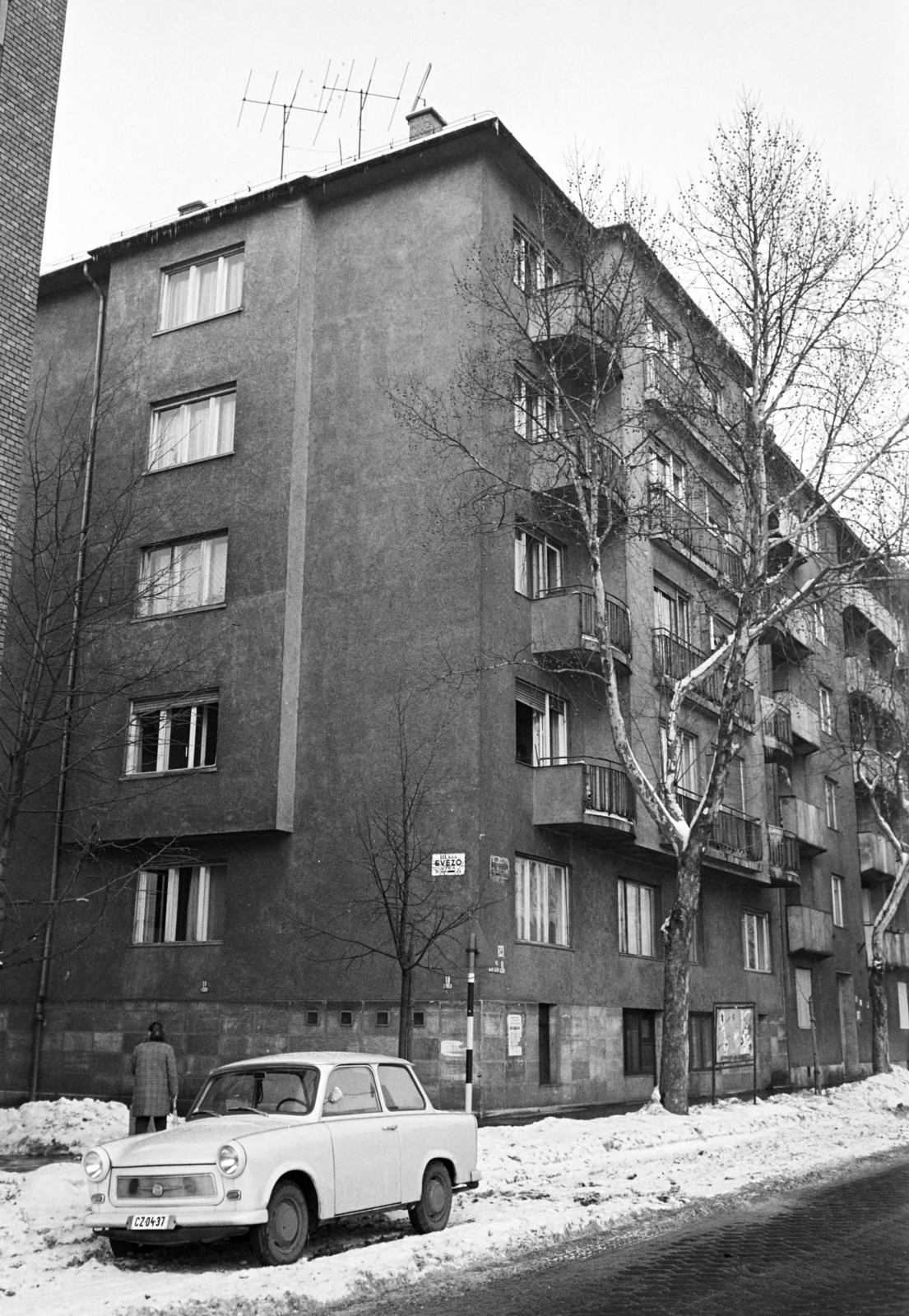 Magyarország, Budapest III., Árpád fejedelem útja, balra az Evező utca., 1970, Artfókusz, Fábián József, rendszám, Trabant 601, Budapest, jármű, Fortepan #279594