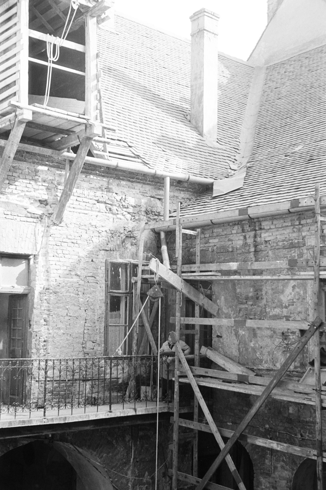 1958, Artfókusz, scaffolding, Fortepan #279780