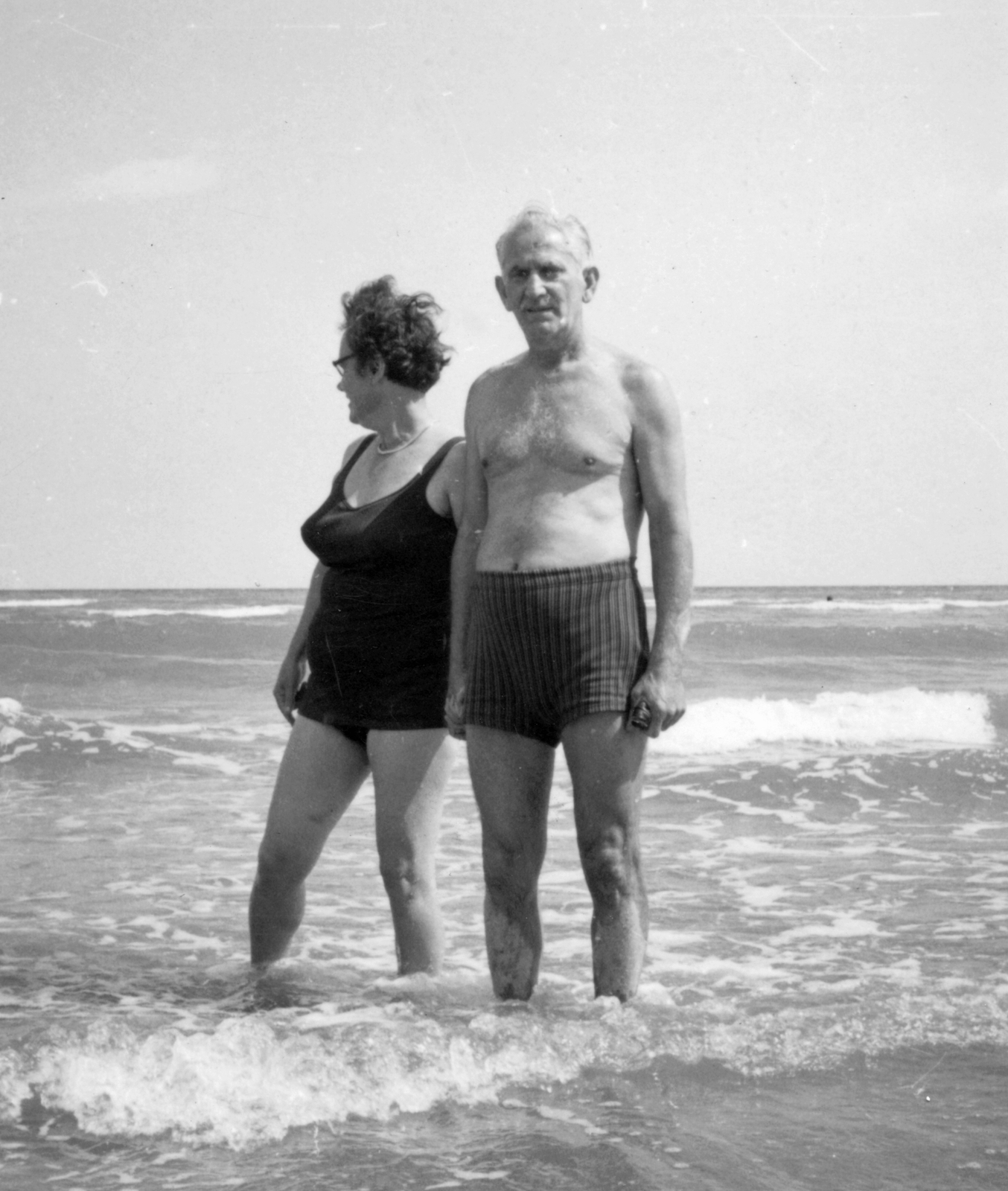 1965, Lukács Zsolt, bathing suit, double portrait, Fortepan #28006