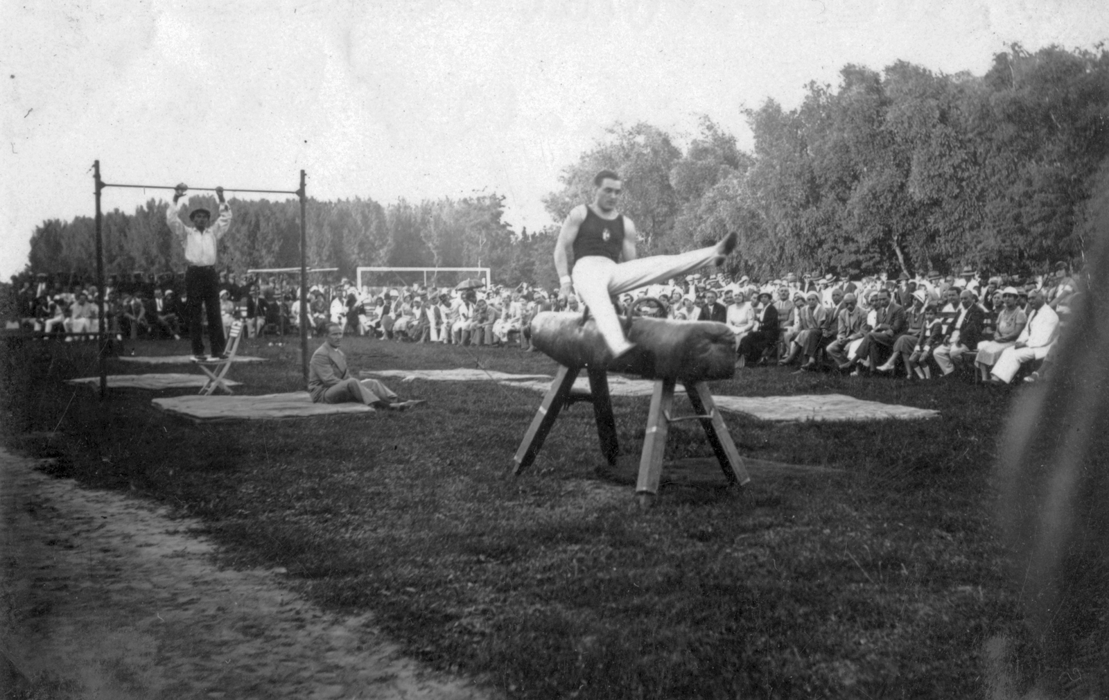 1933, Lukács Zsolt, pommel horse, exercise, pitch, gymnastic mat, Fortepan #28009