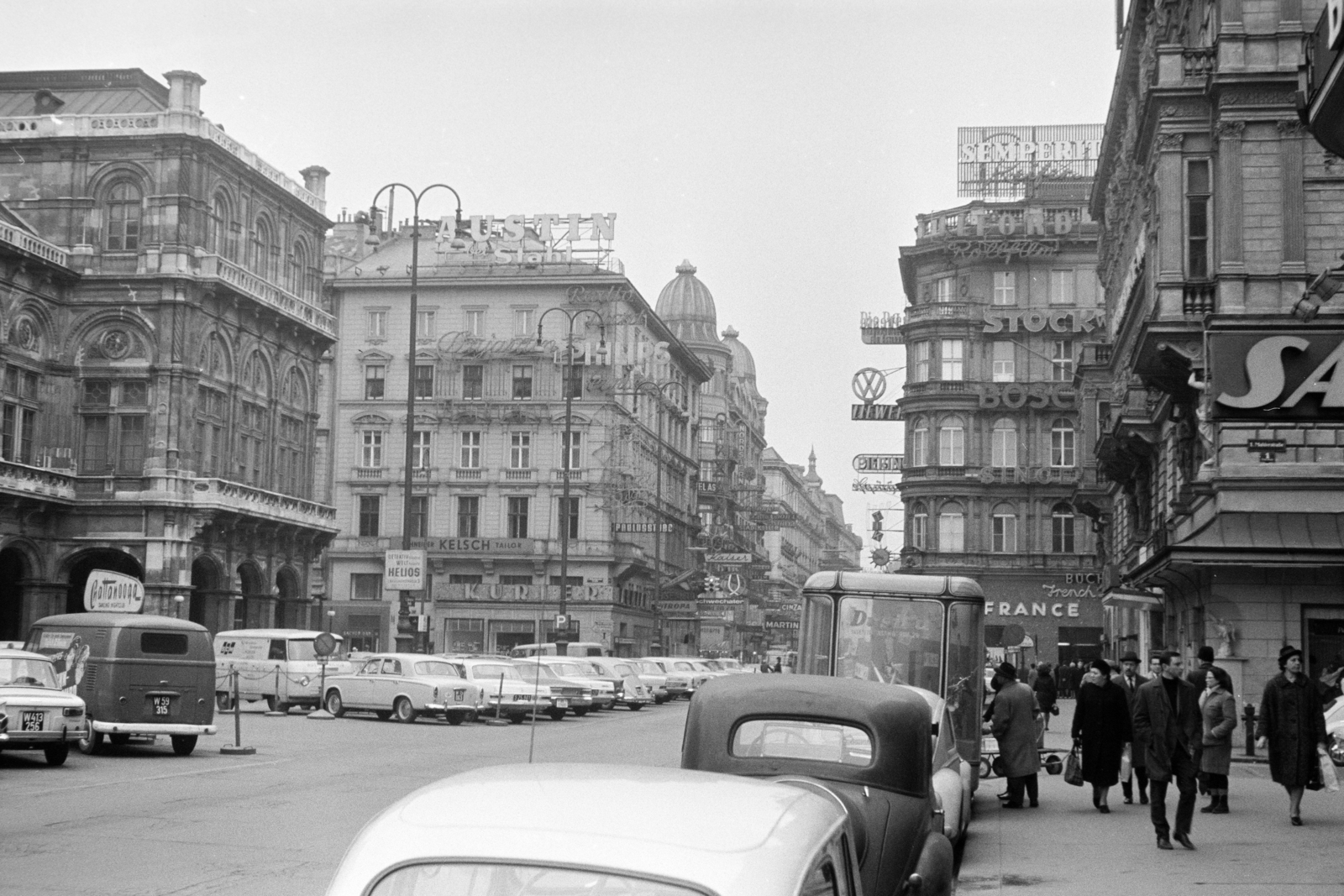 Ausztria, Bécs, Kärntner Strasse, balra az Opera., 1965, Artfókusz, Fábián József, Fortepan #280447
