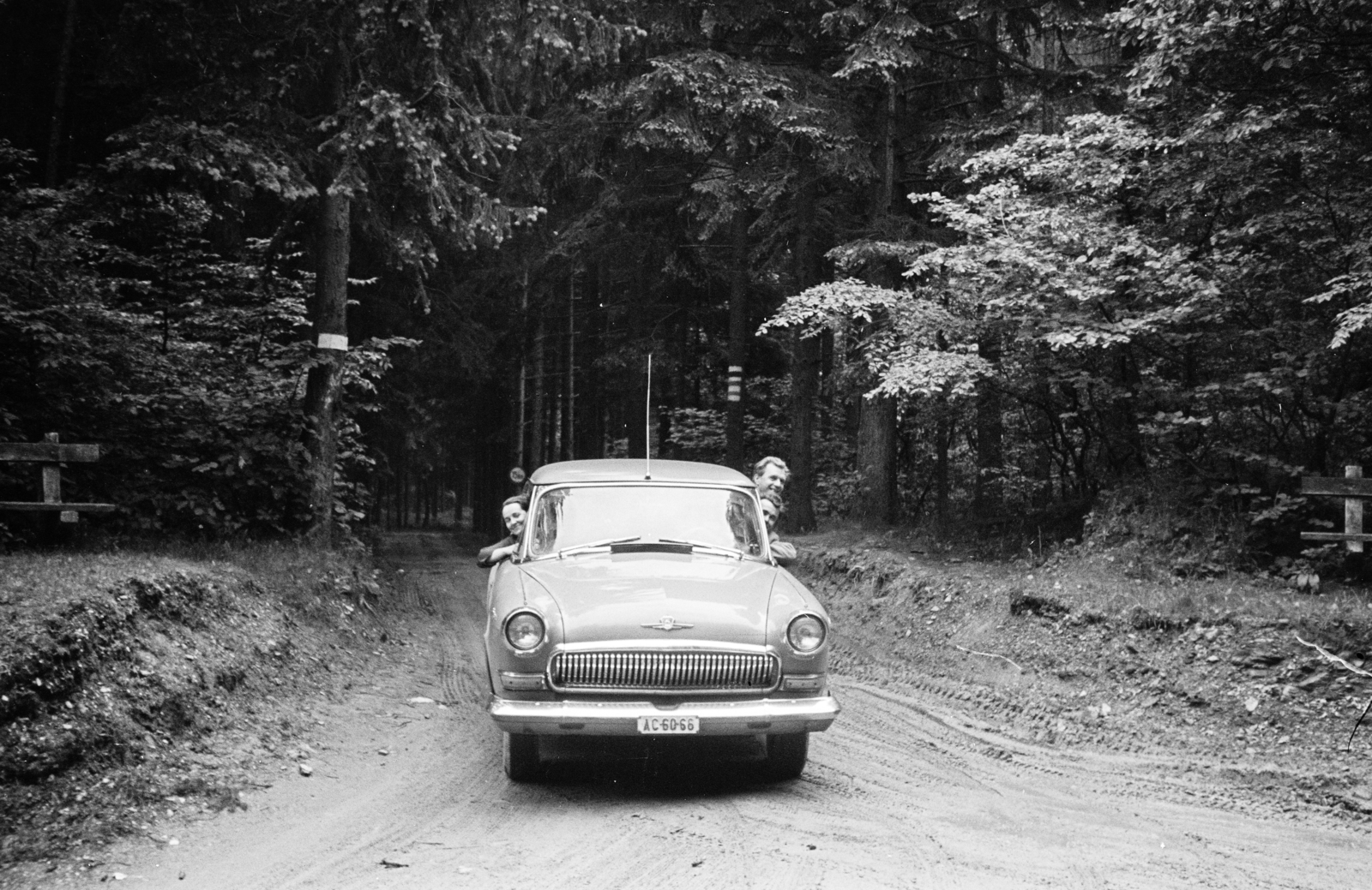 Magyarország, Sopron, Parkerdő, a felvétel Károly-kilátóhoz vezető úton készült., 1965, Artfókusz, Fábián József, GAZ M21 Volga, rendszám, jármű, Fortepan #280459