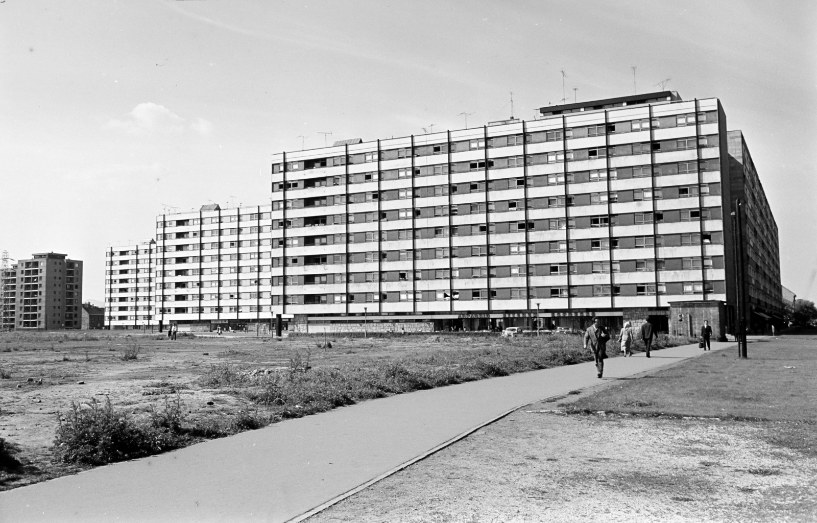 Magyarország, Budapest XIII., Váci út a Róbert Károly körúti kereszteződés közelében, szemben a Váci út és az Esztergomi út közötti lakótelep., 1965, Artfókusz, Fábián József, Budapest, Fortepan #280587