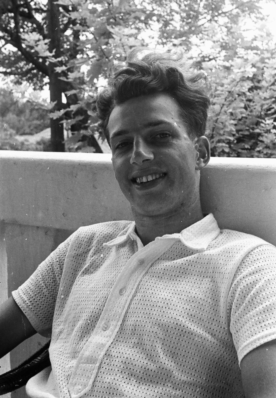 1959, Umann Kornél, portrait, smile, man, Fortepan #28060