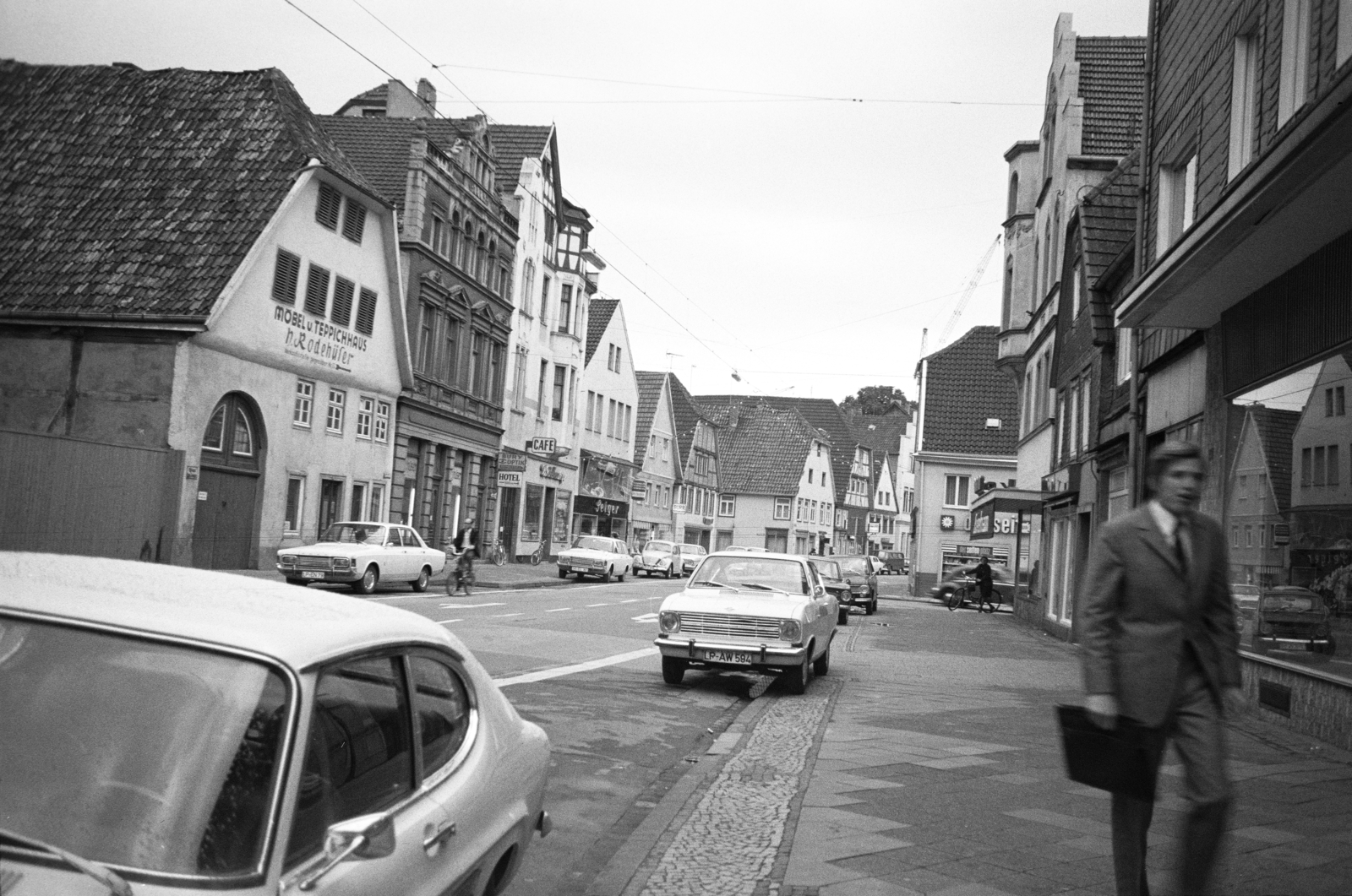 Germany, Cappelstraße a Poststraße és a Rathausstraße között, 1970, Artfókusz, FRG, Ford Taunus 17M, Fortepan #280773