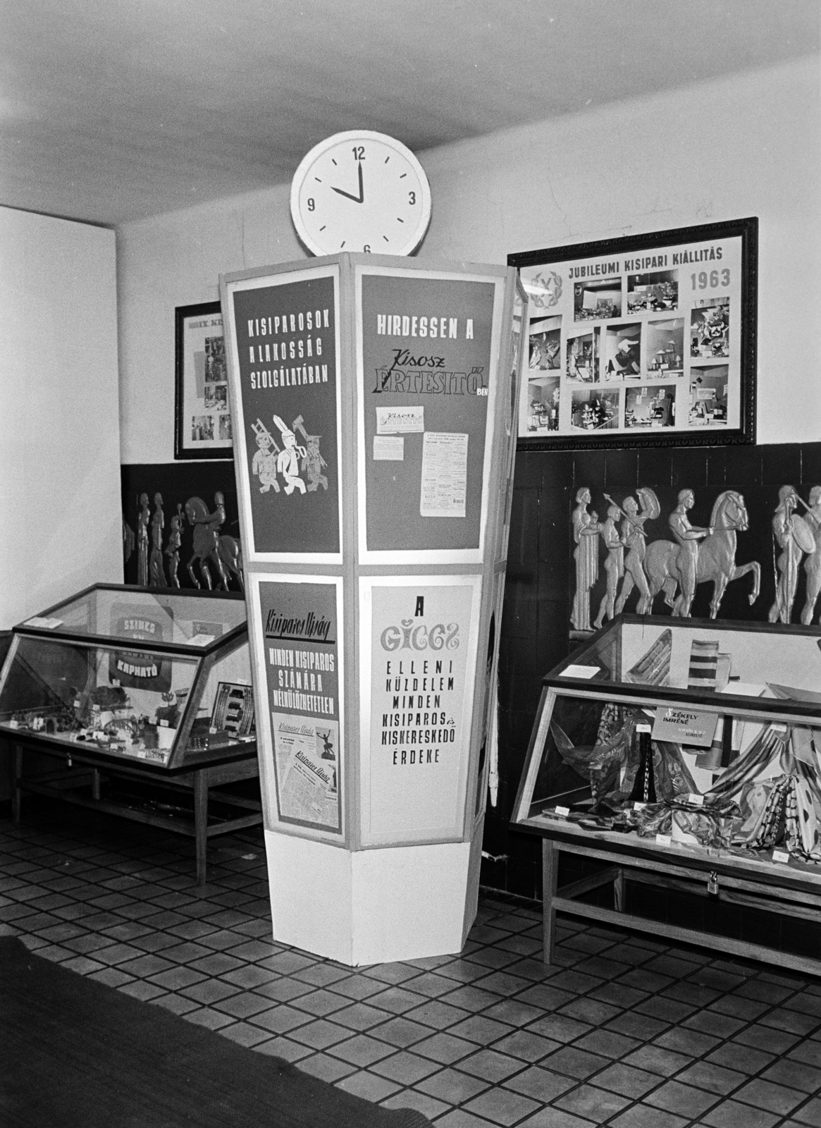 1966, Artfókusz, watch, exhibition, cabinet, relief, tradie, Fortepan #280830