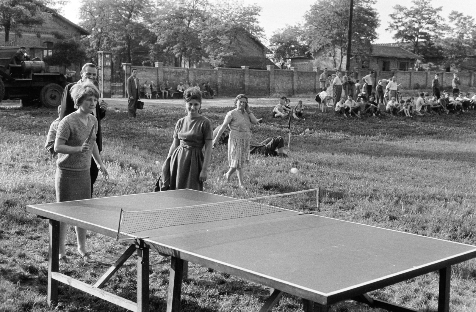 1960, Artfókusz, Fábián József, ping pong, ping pong asztal, dömper, Fortepan #280858