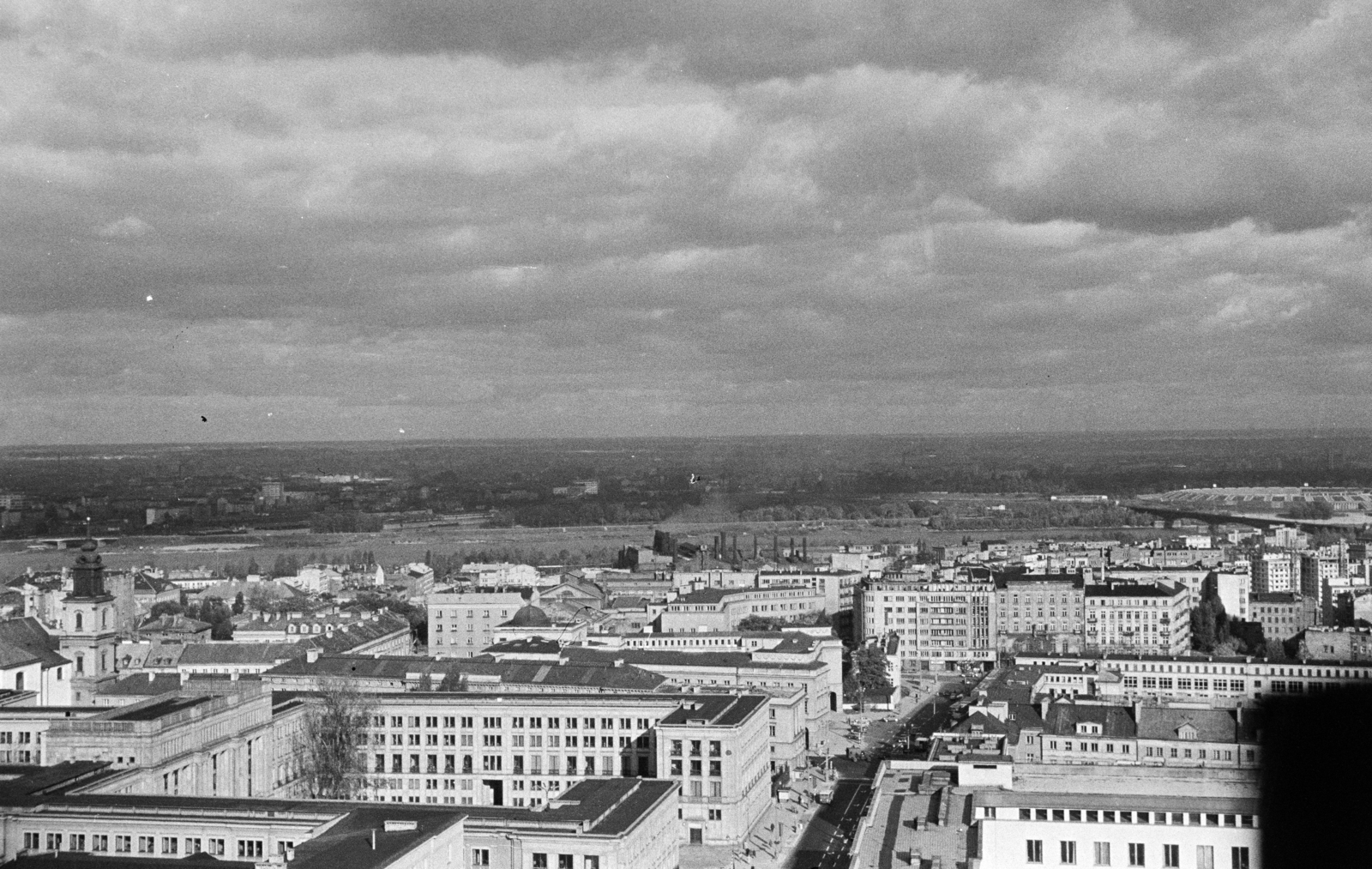 Poland, Warsaw, kilátás az ulica Swietokrzyska (Szentkereszt utca) és a Visztula felé., 1965, Artfókusz, Fortepan #281001