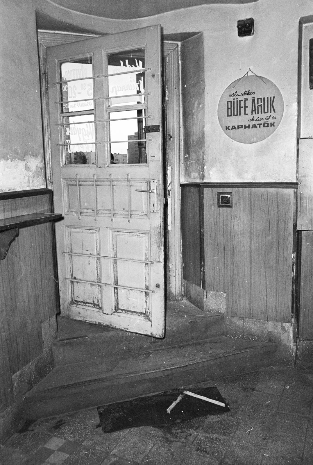 Hungary, Budapest XIV., Teleki Blanka utca és Szőnyi út sarok, a felvétel a Béka csárda bejáratánál készült. A kép forrását kérjük így adja meg: Fortepan / Budapest Főváros Levéltára. Levéltári jelzet: HU.BFL.XV.19.c.10, 1972, Budapest Főváros Levéltára / BRFK helyszínelési fényképei, BRFK Hivatala Bűnügyi Technikai Osztály, Budapest, Fortepan #281375