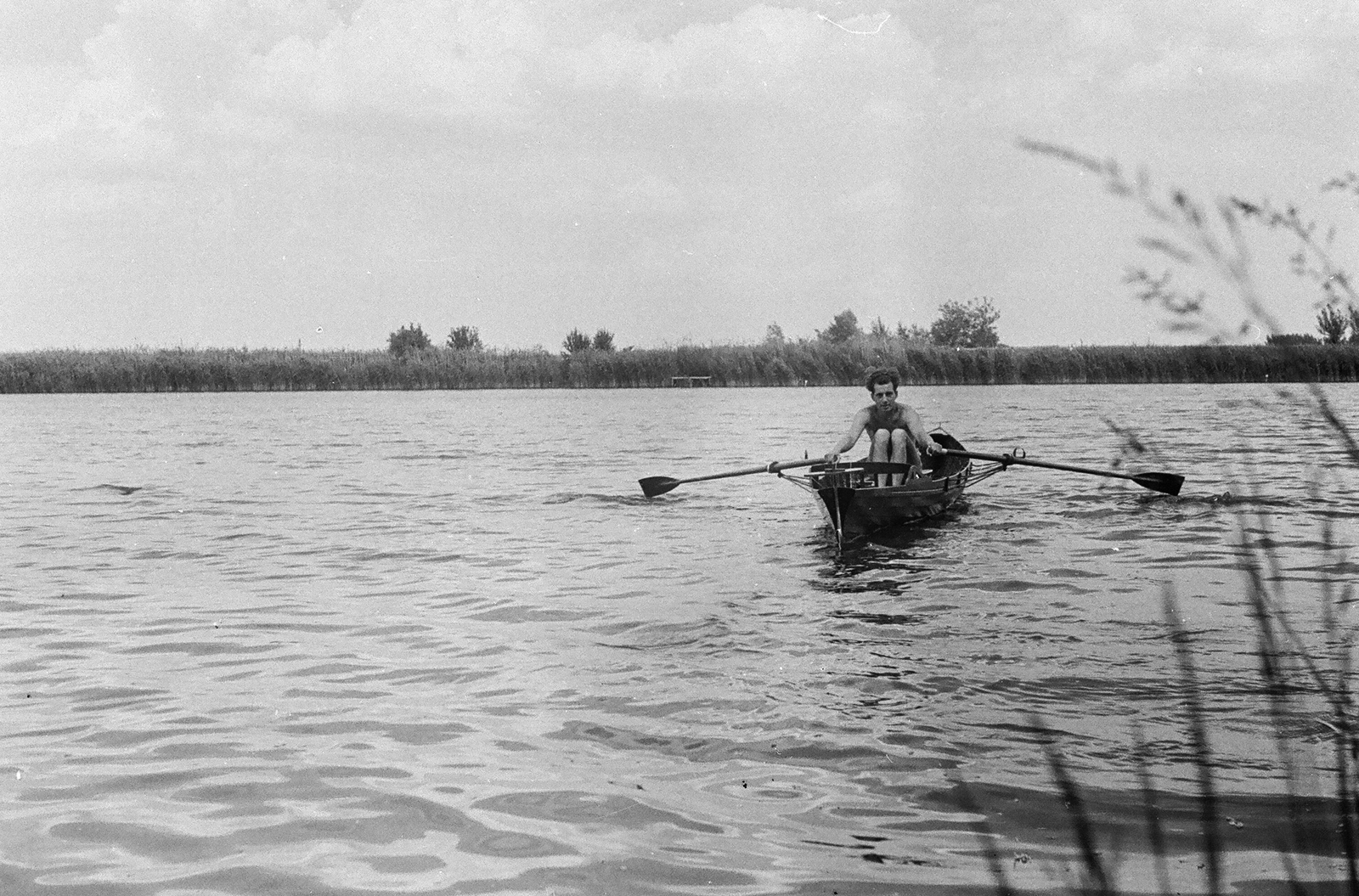 Hungary, evezős a Ráckevei (Soroksári)-Dunán., 1961, Umann Kornél, Fortepan #28144