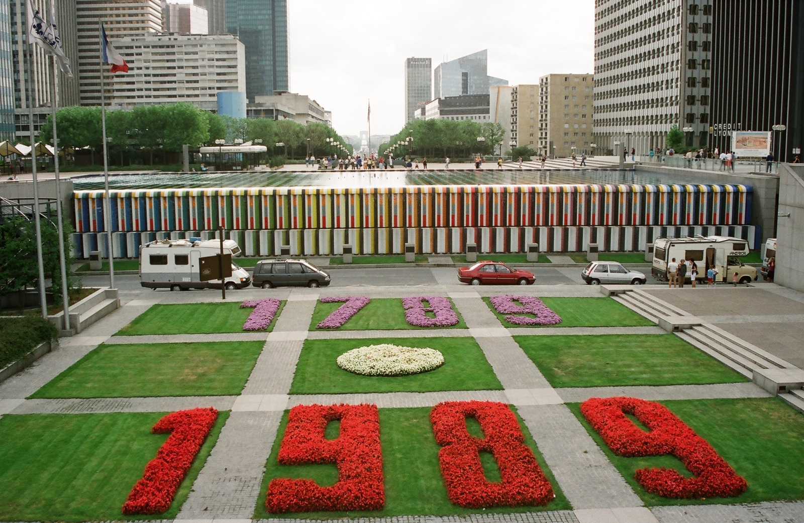 Franciaország, La Défense üzleti központ Párizs elővárosában., 1989, Umann Kornél, színes, modern építészet, Fortepan #28263