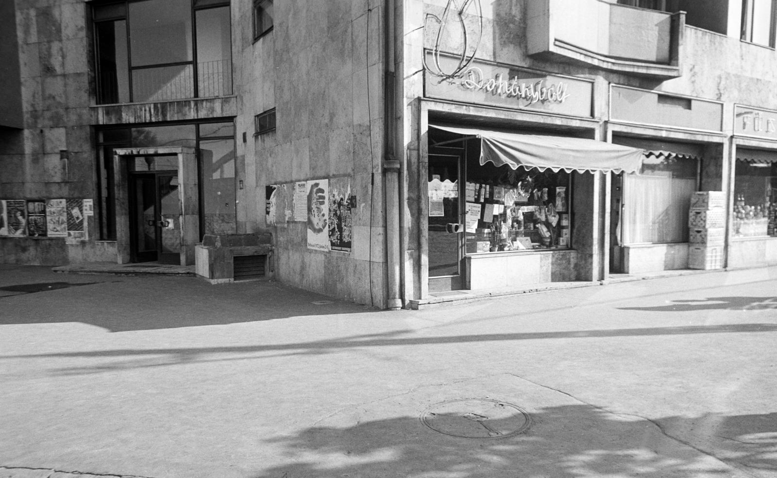Magyarország, Budapest XI., a Bartók Béla út 103. számú ház a Hamzsabégi út - Vincellér utca határolta területen. A kép forrását kérjük így adja meg: Fortepan / Budapest Főváros Levéltára. Levéltári jelzet: HU.BFL.XV.19.c.10, 1972, Budapest Főváros Levéltára / BRFK helyszínelési fényképei, BRFK Hivatala Bűnügyi Technikai Osztály, trafik, sarokház, Budapest, Fortepan #282948