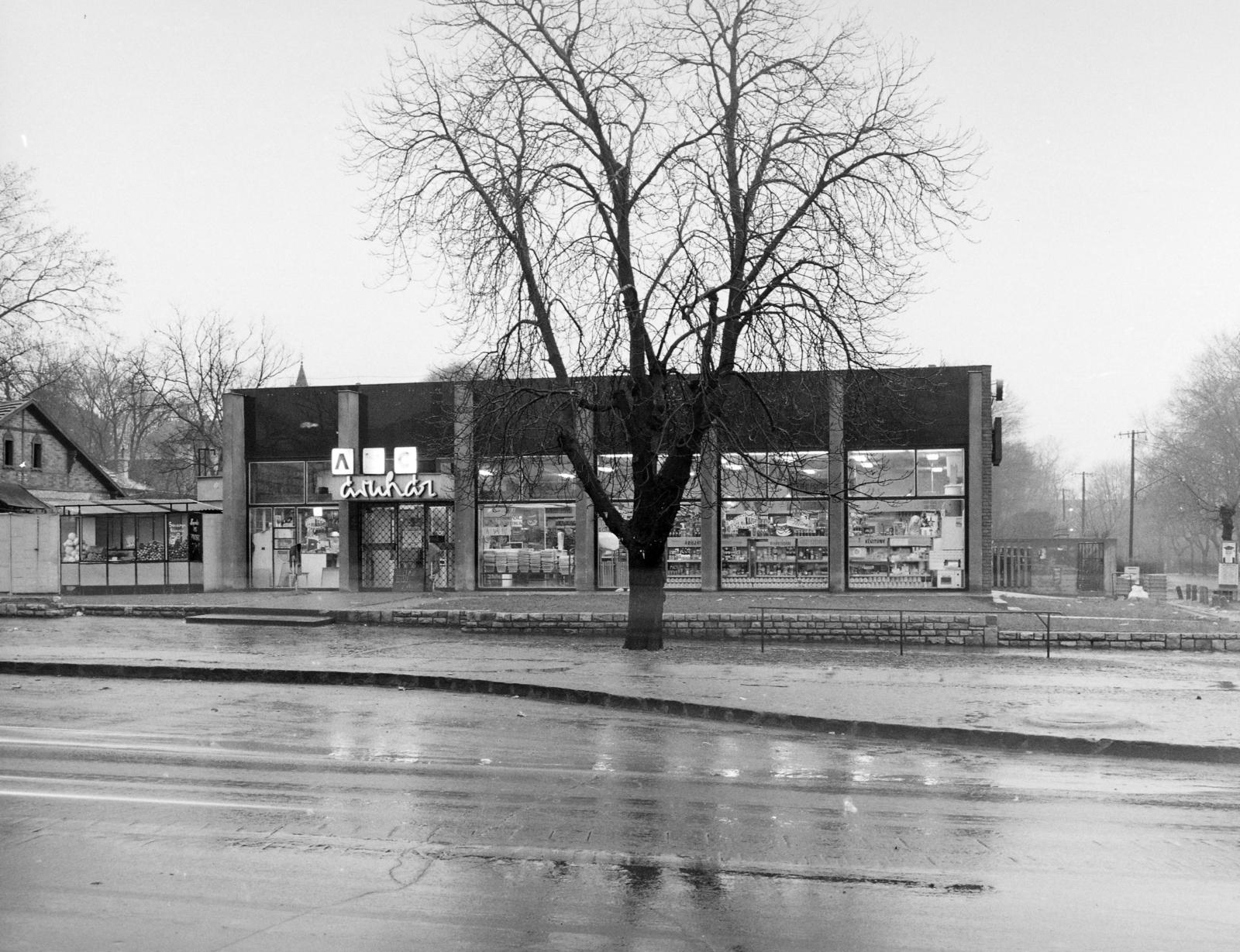 Hungary, Budapest XVI., Imre utca 2., ABC Áruház. A kép forrását kérjük így adja meg: Fortepan / Budapest Főváros Levéltára. Levéltári jelzet: HU.BFL.XV.19.c.10, 1972, Budapest Főváros Levéltára / BRFK helyszínelési fényképei, BRFK Hivatala Bűnügyi Technikai Osztály, grocery store, modern architecture, Budapest, Fortepan #283229