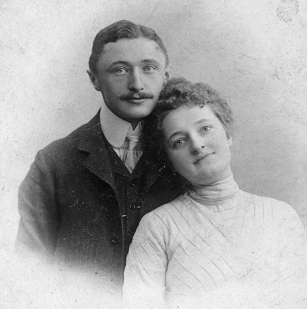 1900, Hirschler András, man and woman, double portrait, Fortepan #28341
