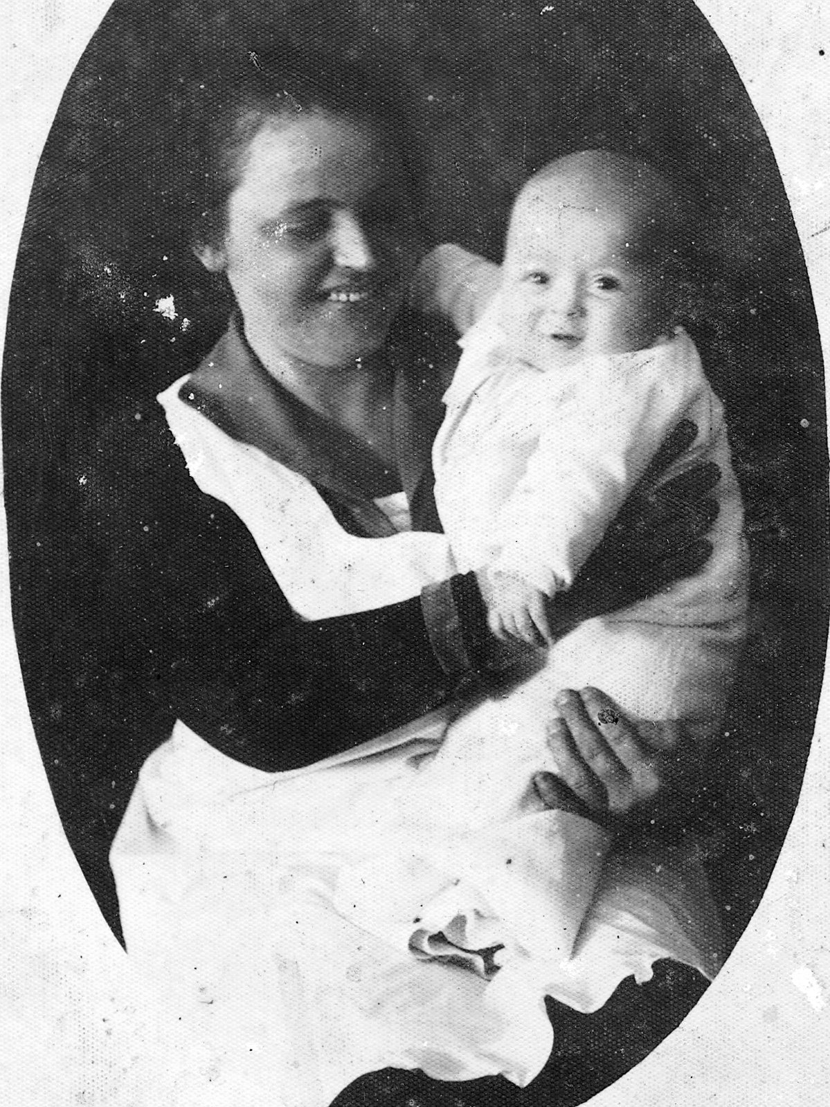 1917, Hirschler András, newborn, woman, double portrait, mother, hold in arms, Fortepan #28342