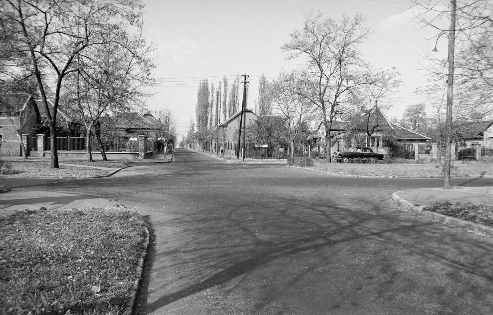 Hungary, Budapest XIX., a Zalaegerszegi utca Jahn Ferenc utca felé vezető szakasza a Vas Gereben (Vörös Október) utcai kereszteződésnél. A kép forrását kérjük így adja meg: Fortepan / Budapest Főváros Levéltára. Levéltári jelzet: HU.BFL.XV.19.c.10, 1971, Budapest Főváros Levéltára / BRFK helyszínelési fényképei, BRFK Hivatala Bűnügyi Technikai Osztály, Budapest, Fortepan #283899