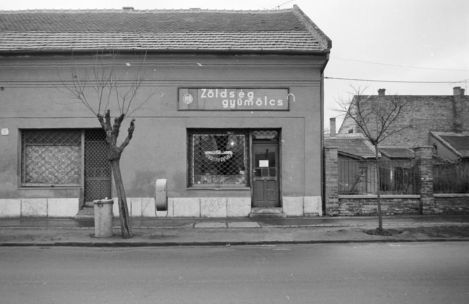 Hungary, Budapest XVIII., Üllői út, szemben a 343. (Vörös Hadsereg útja 31.) szám alatti Zöldség, gyümölcs bolt látható. A kép forrását kérjük így adja meg: Fortepan / Budapest Főváros Levéltára. Levéltári jelzet: HU.BFL.XV.19.c.10, 1971, Budapest Főváros Levéltára / BRFK helyszínelési fényképei, BRFK Hivatala Bűnügyi Technikai Osztály, greengrocer, Budapest, Fortepan #283941