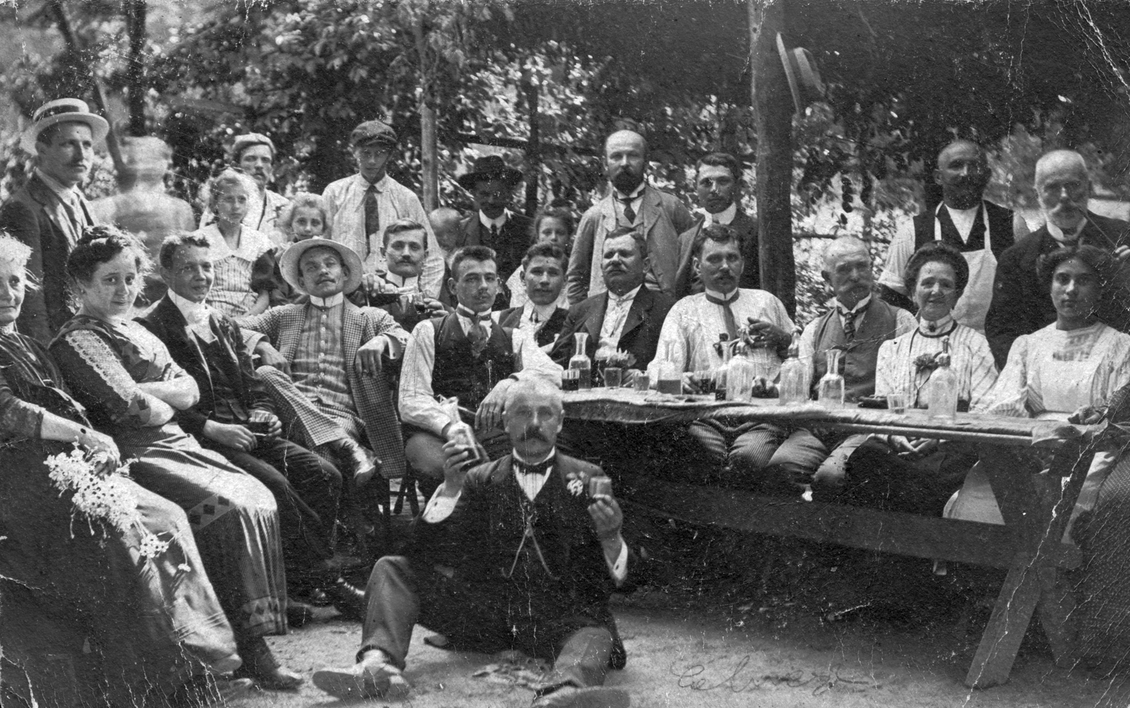 1912, Saly Noémi, restaurant, tableau, drinking, Fortepan #28414