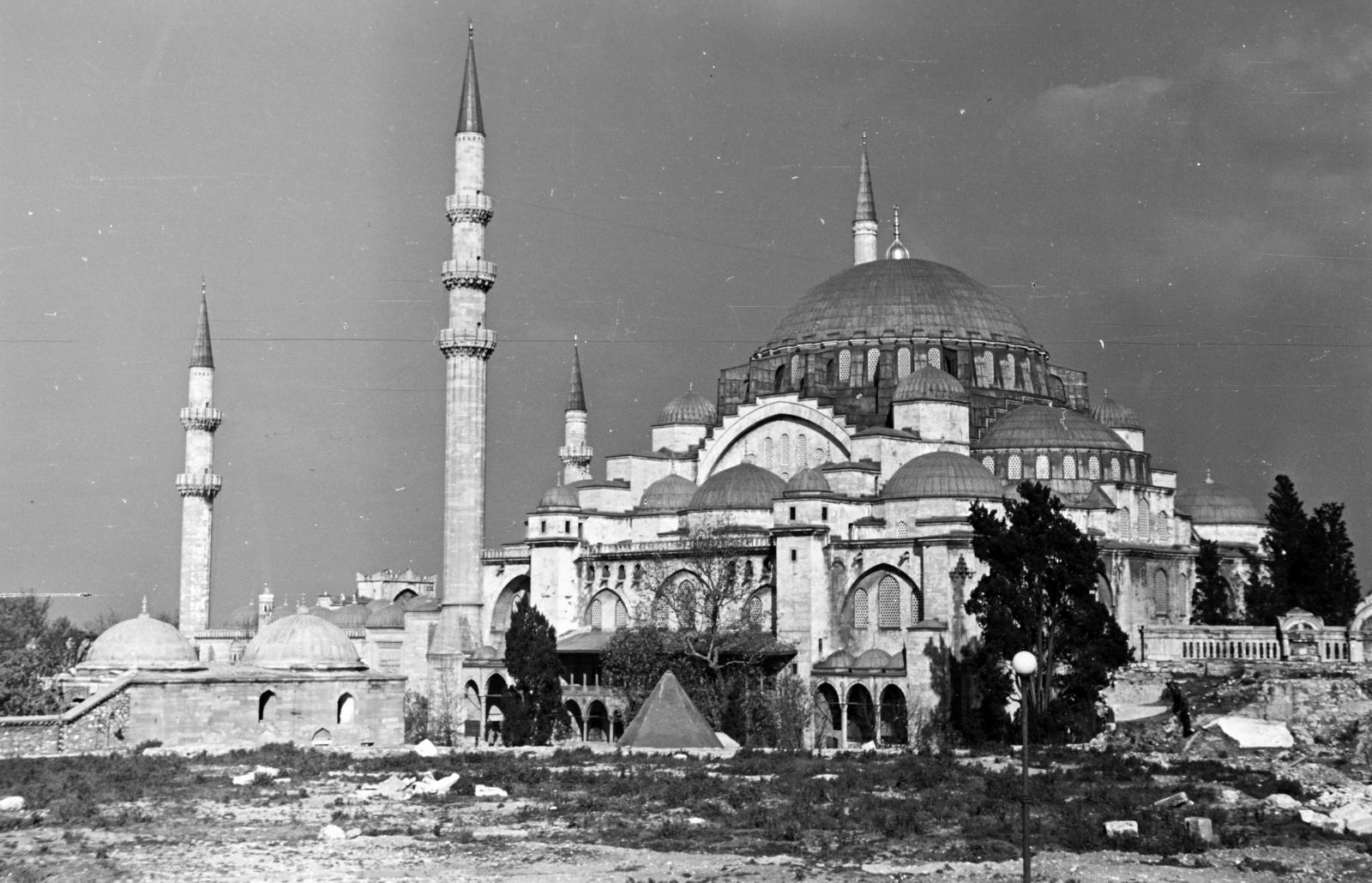 Turkey, Istanbul, Szulejmán-mecset., 1954, Bihari Erzsébet-Németh Tamás Lajos, Ottoman architecture, Fortepan #284364