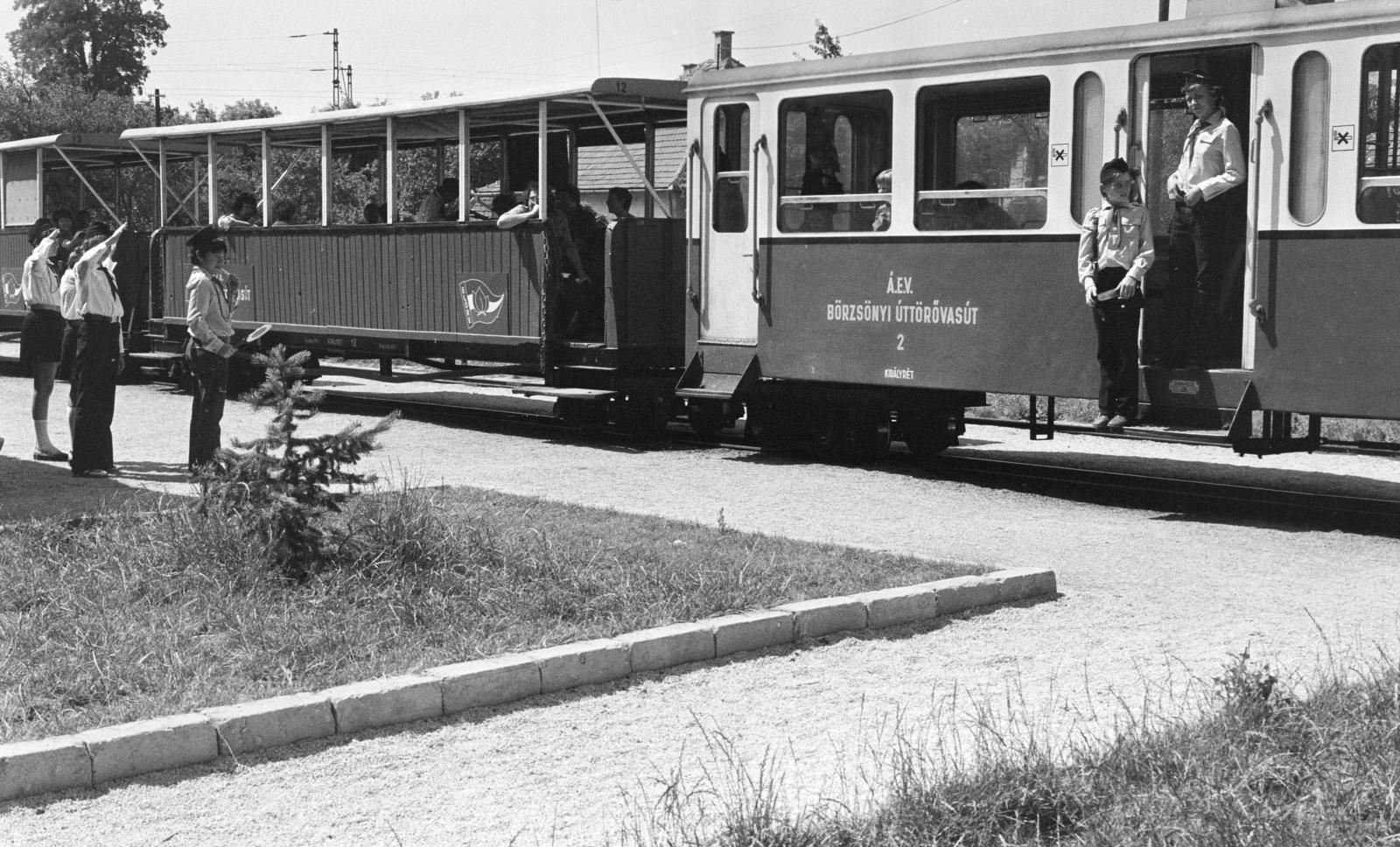 Magyarország, Kismaros, (ekkor Verőcemaros része), a Királyréti Erdei Vasút végállomása., 1978, Domokos József, Fortepan #284662