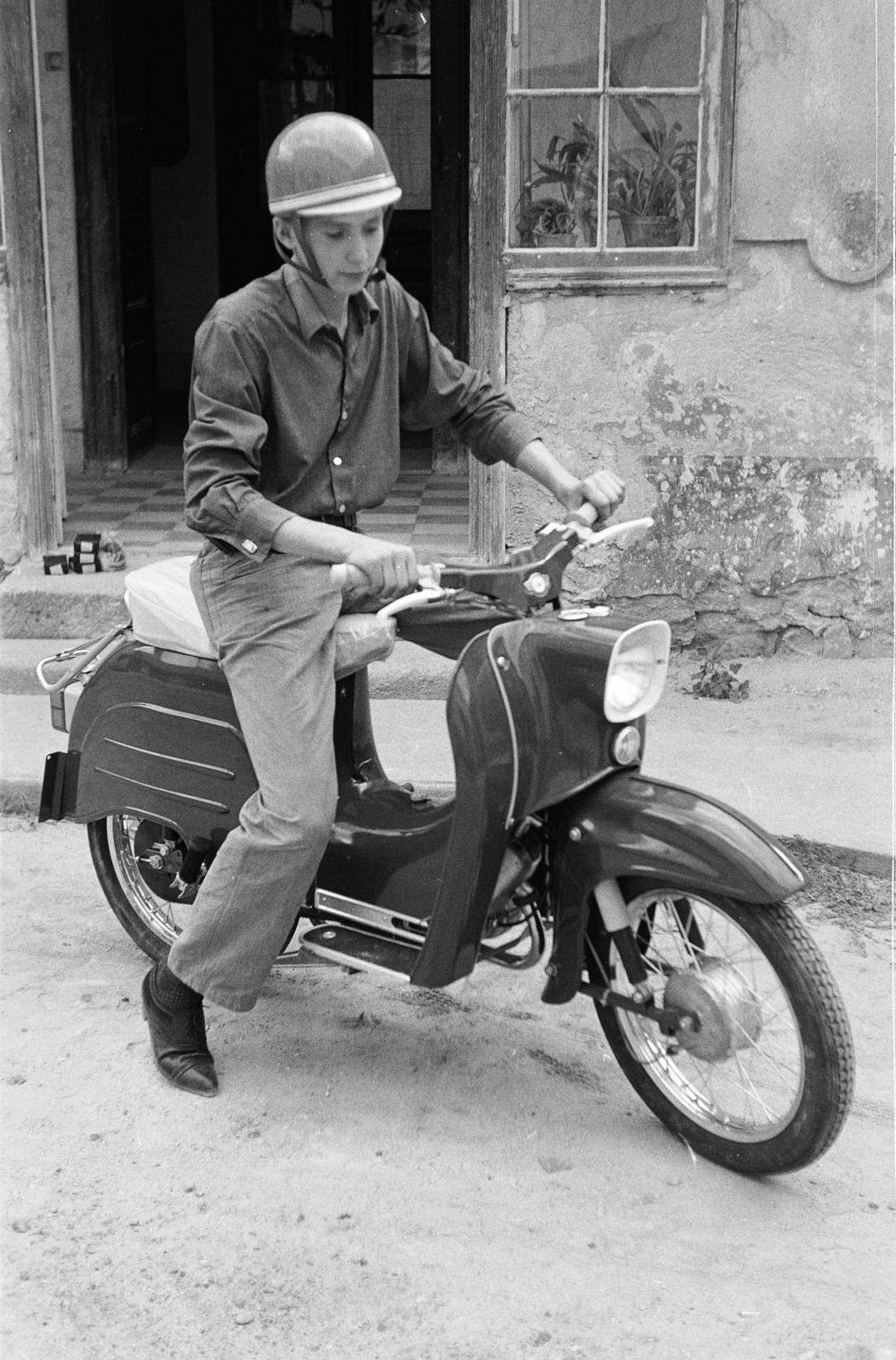 1971, Domokos József, Simson Schwalbe, Fortepan #284741