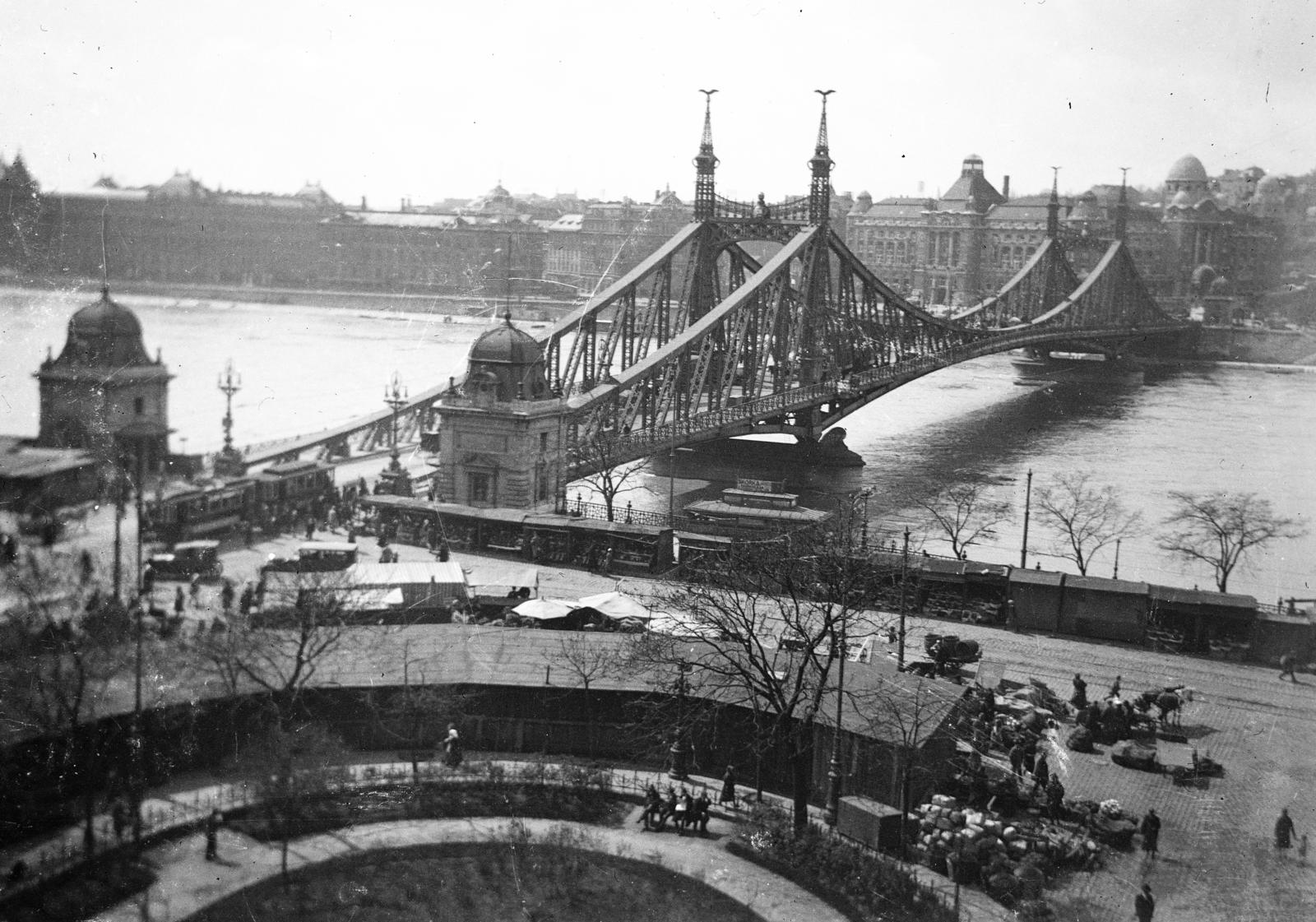 1930, Gara Andor, bridge, picture, booth, market, Fortepan #285134