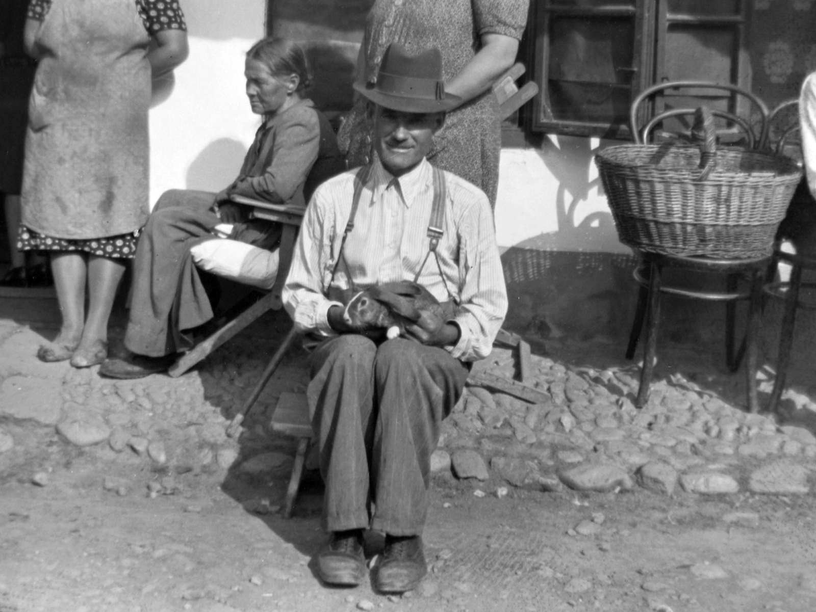 1937, Fortepan, basket, peasant, footstool, Fortepan #28516