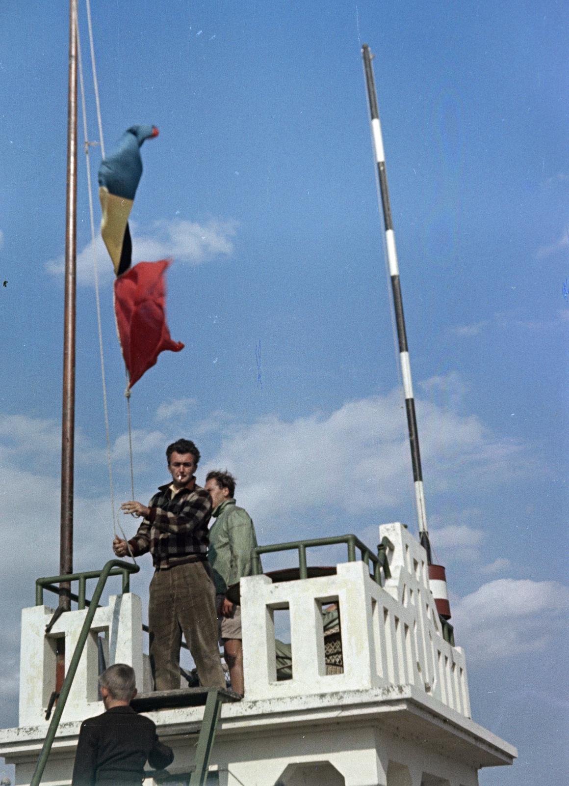 Hungary, Balatonföldvár, szélsebességmérő műszerház és kilátó a nyugati mólón., 1955, Gara Andor, Fortepan #285442