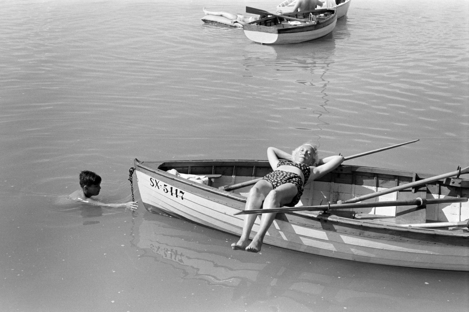 Hungary,Lake Balaton, 1955, Gara Andor, Best of, Fortepan #285449