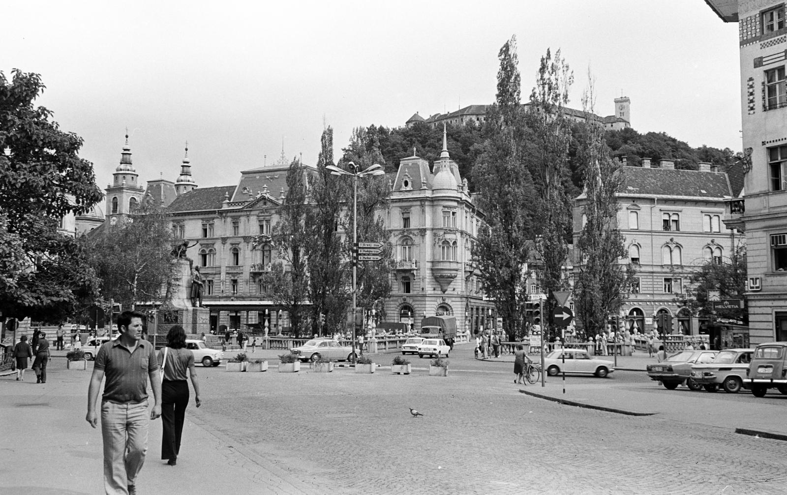 Szlovénia, Ljubljana, a várhegy a Čopova ulica felől., 1973, Gara Andor, Jugoszlávia, Fortepan #285716