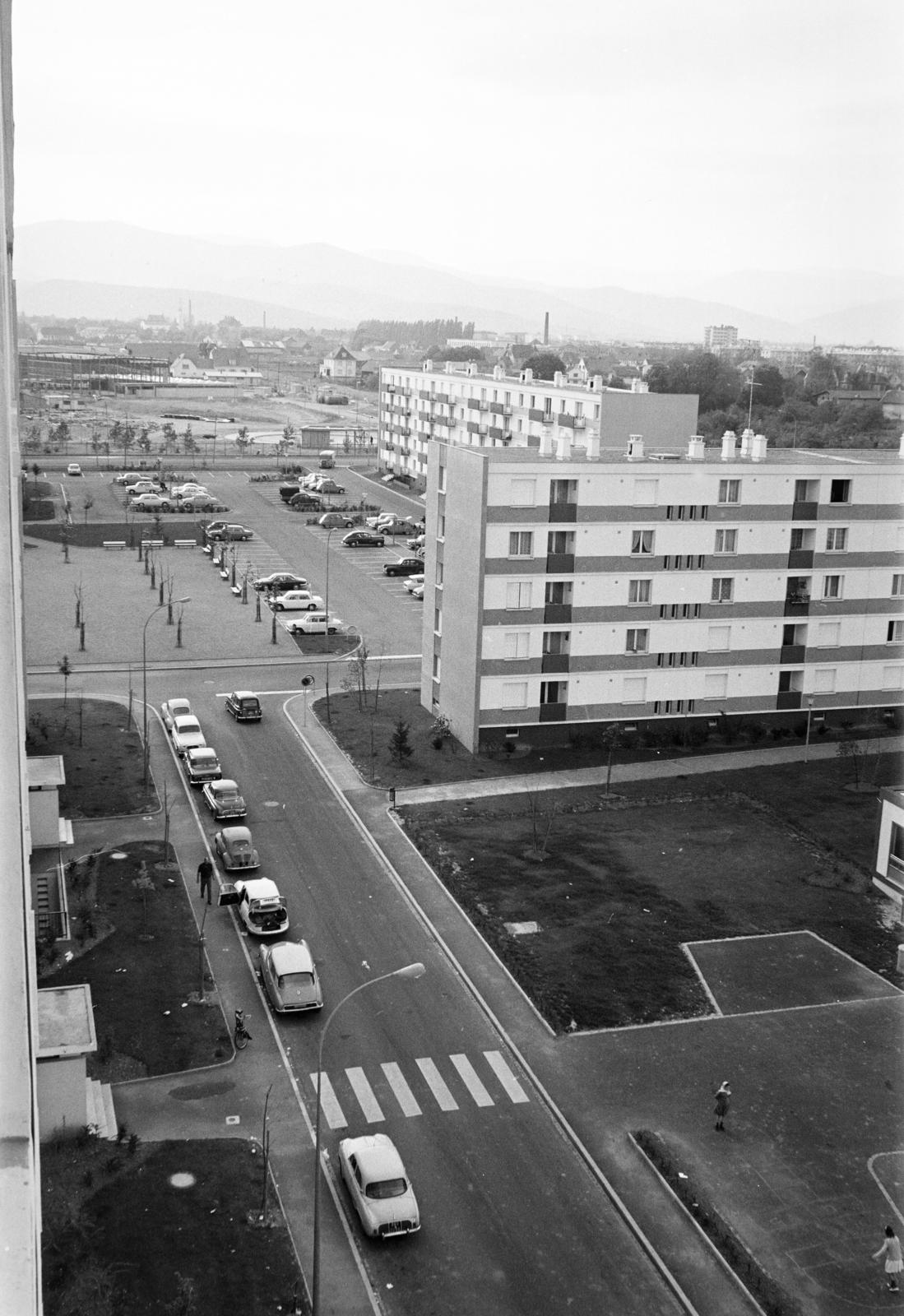 France, Colmar, Rue de Schongau 1., kilátás a mai Rue de Györ felé., 1965, Gara Andor, Fortepan #285738