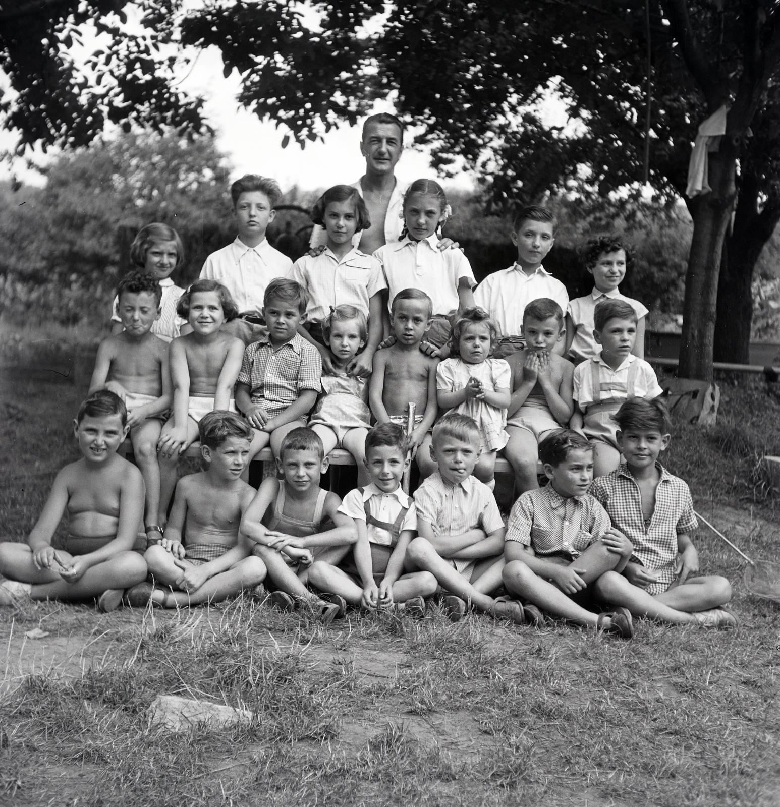 1955, Gara Andor, osztálykép, Fortepan #285847