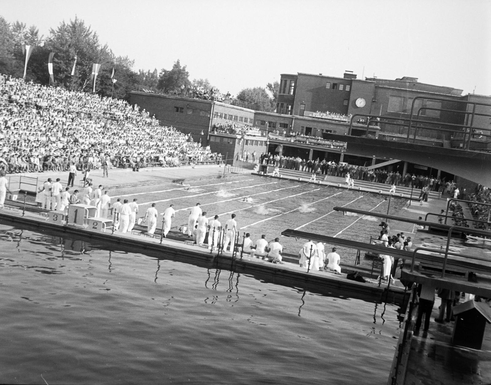 1954, Gara Andor, swimming championship, Fortepan #285855