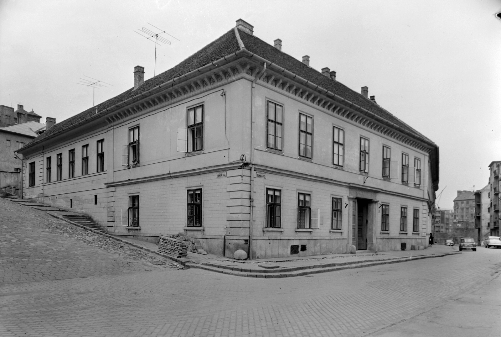 Hungary, Budapest I., Franklin utca - Donáti utca sarok., 1968, Építésügyi Dokumentációs és Információs Központ, VÁTI, Budapest, Fortepan #28612