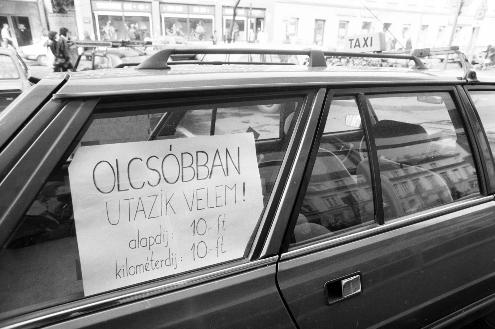 1988, Horváth Péter, Best of, taxicab, doodle, message, label, Peugeot 305, Fortepan #286158