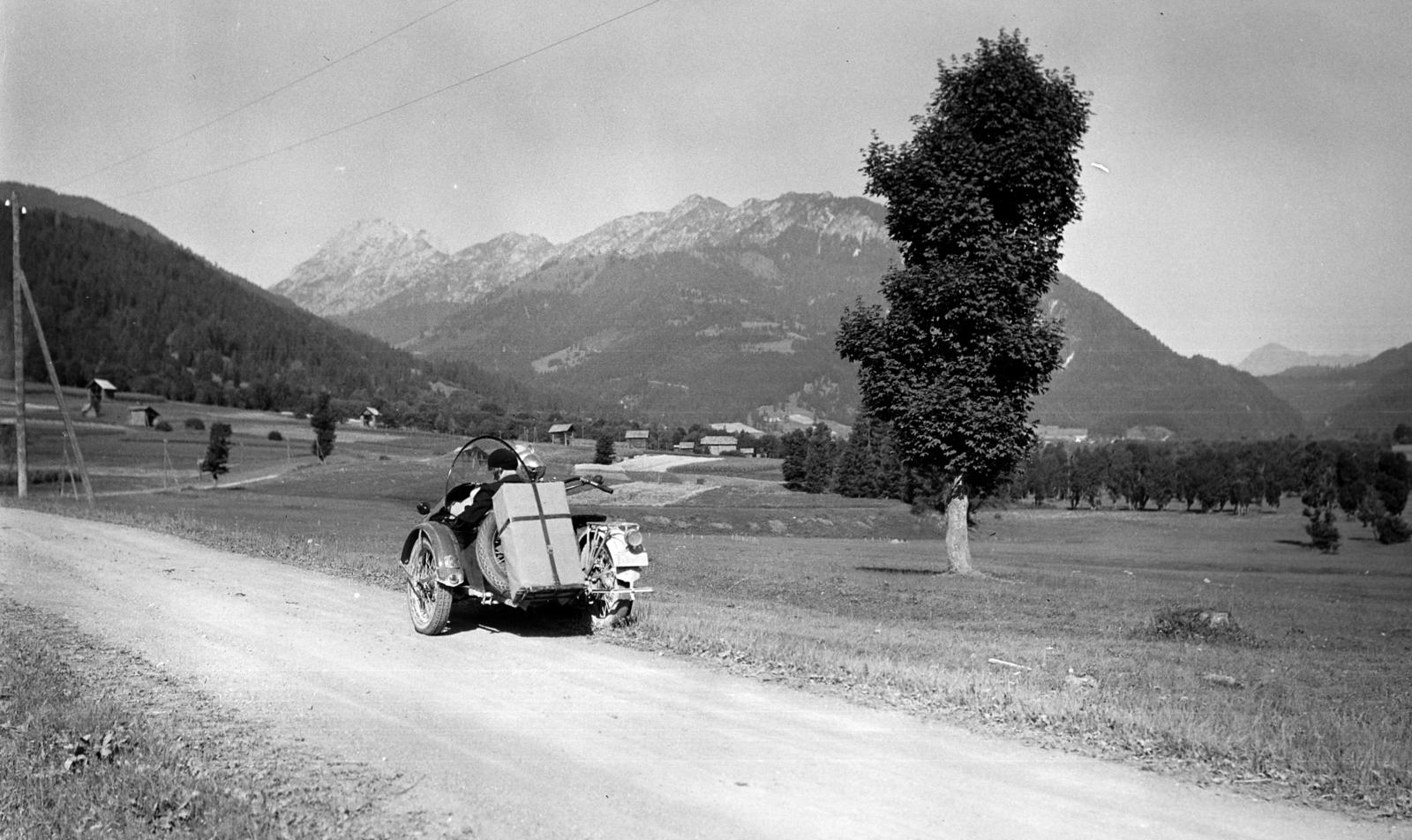 1929, Kieselbach Tamás, oldalkocsis motorkerékpár, Fortepan #286194