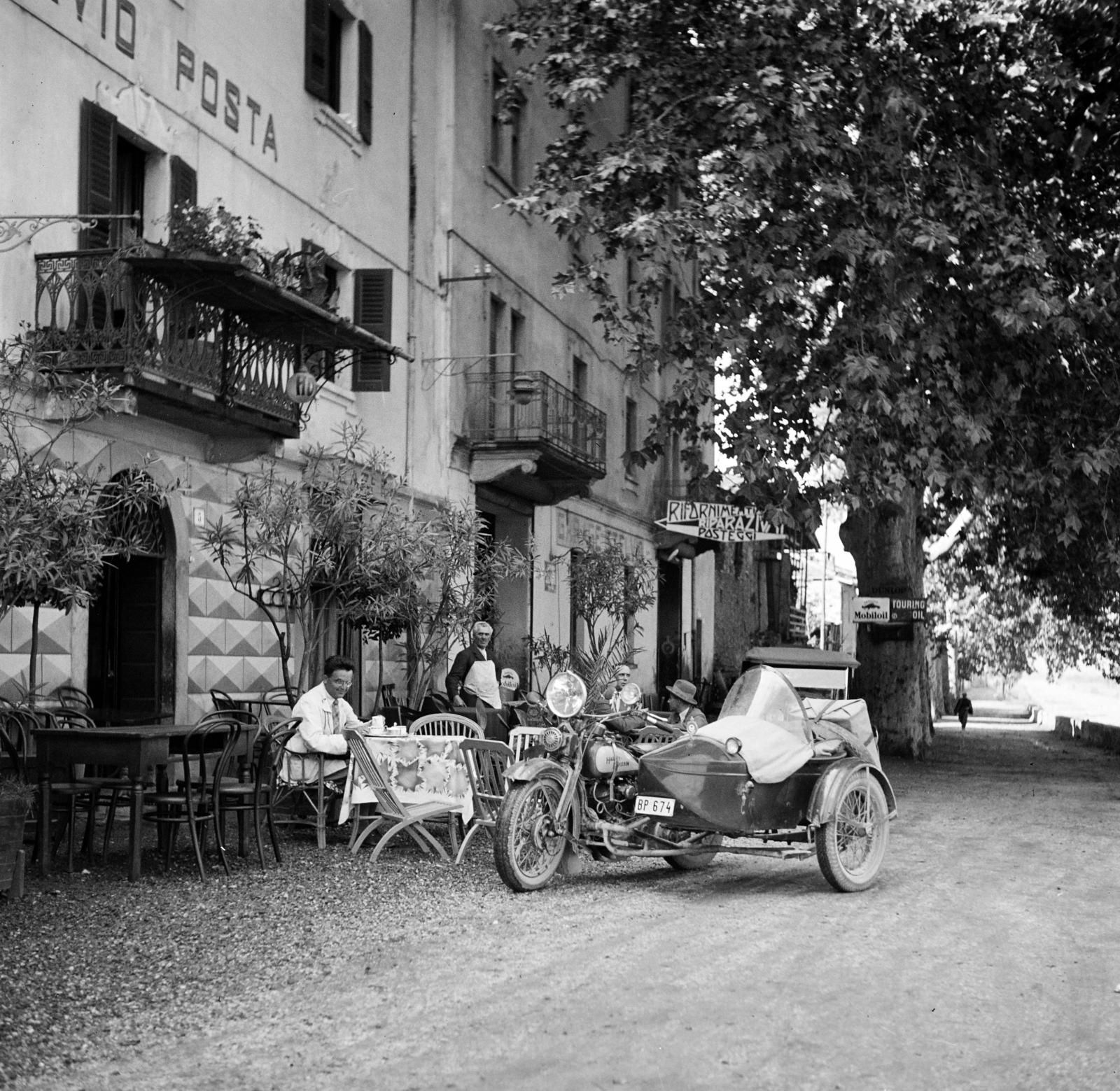 1933, Kieselbach Tamás, oldalkocsis motorkerékpár, Fortepan #286315