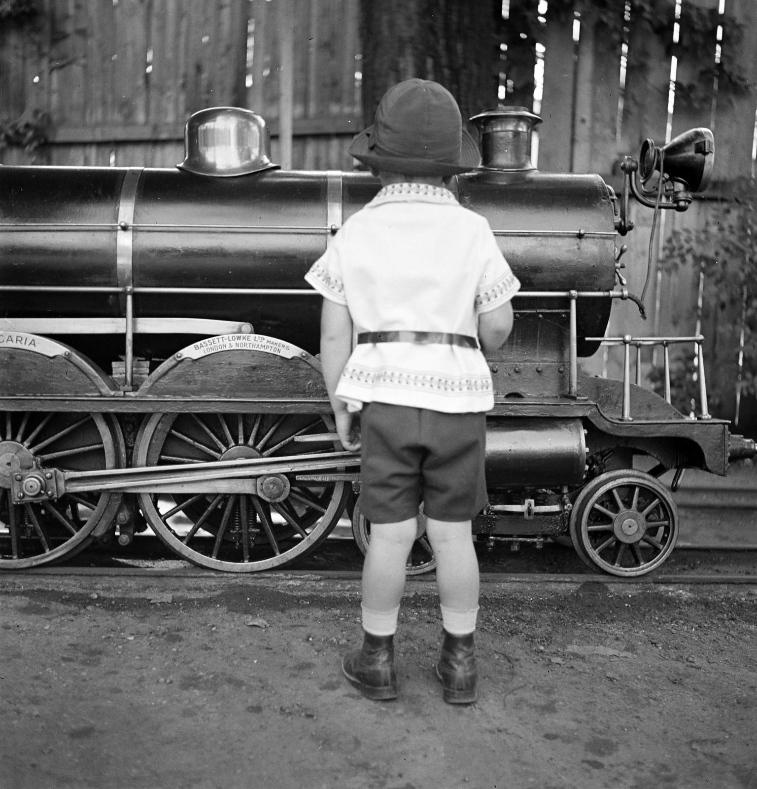 1934, Kieselbach Tamás, Bassett-Lowke-brand, narrow-gauge railway, cap, Fortepan #286335