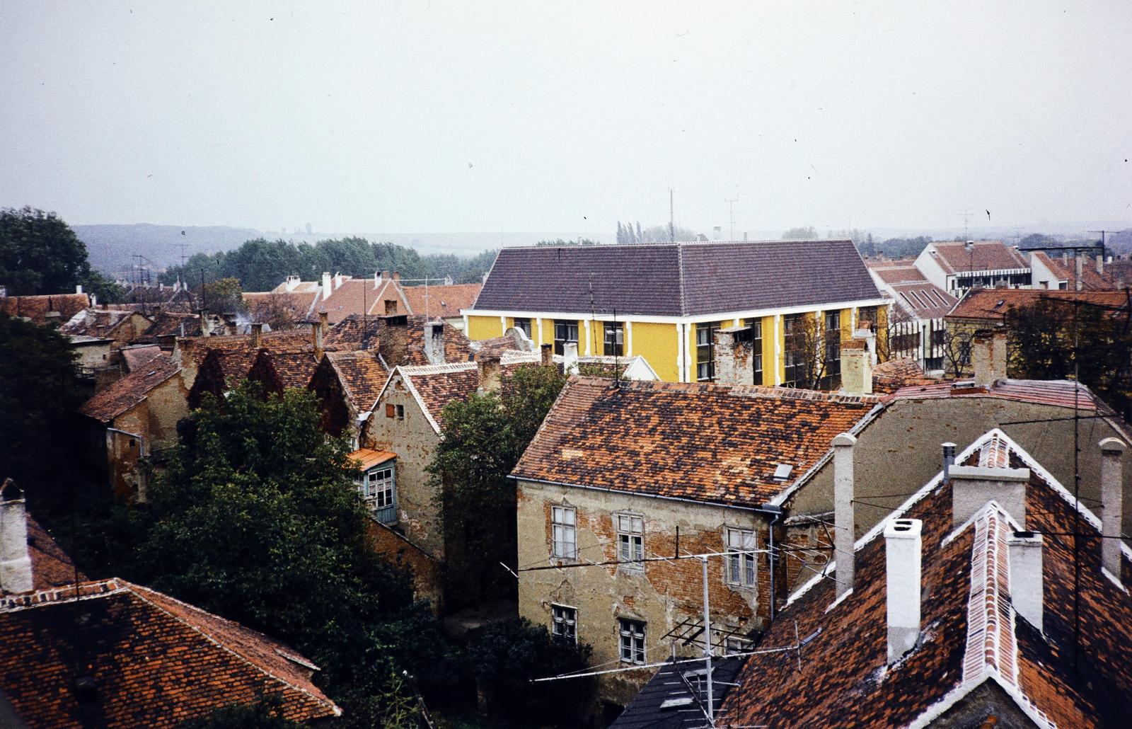 Hungary, Kőszeg, kilátás a Hősök kapuja tornyából a Hotel Írottkő felé., 1980, Kozák, colorful, Fortepan #286604