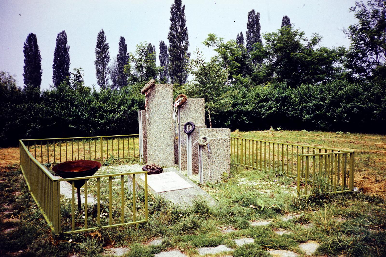 Magyarország, Abda, Radnóti Miklós emlékmű., 1972, Kozák, emlékmű, színes, Fortepan #286687