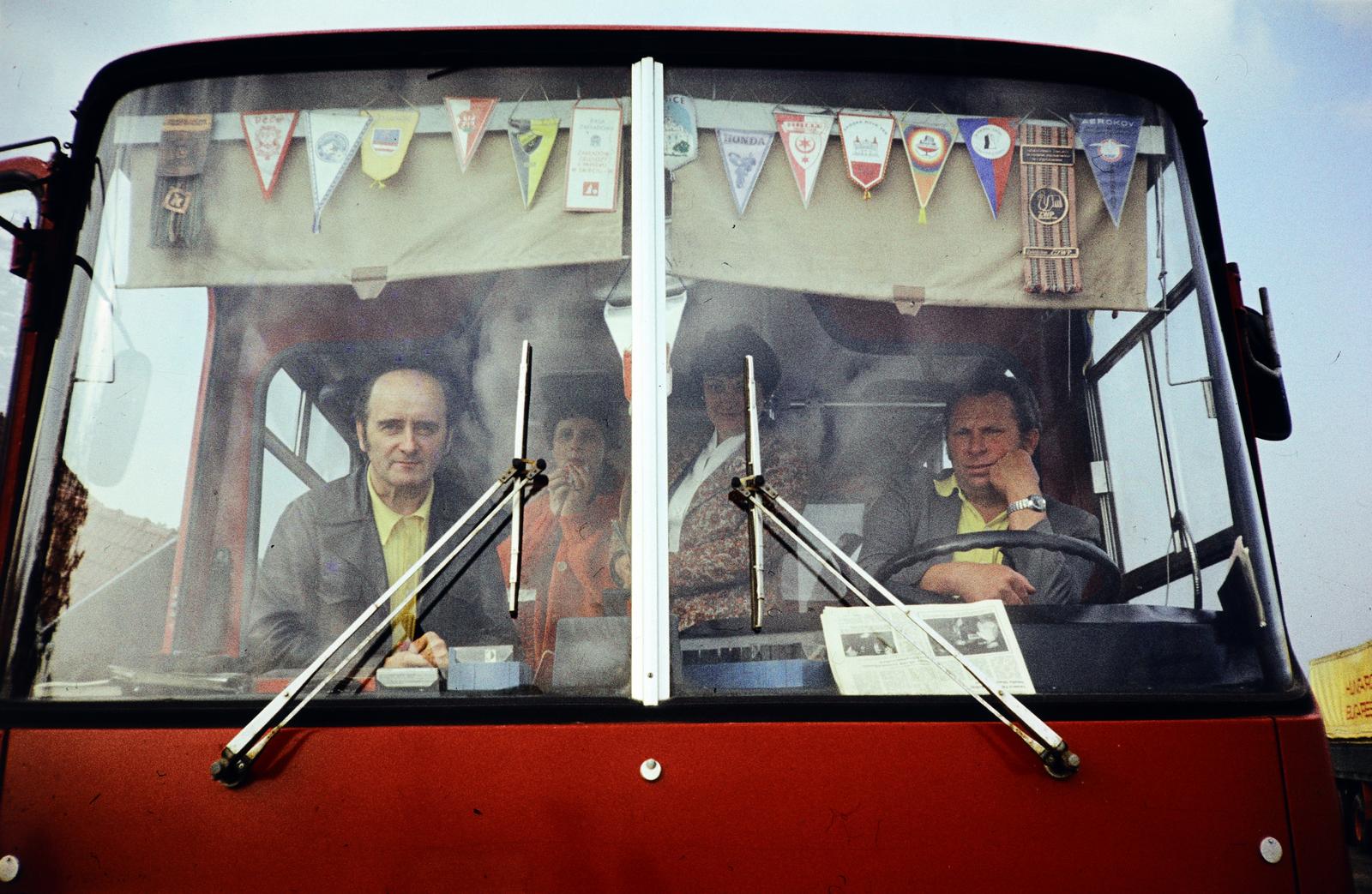 1976, Kozák, colorful, bunting, chauffeur, Fortepan #286789