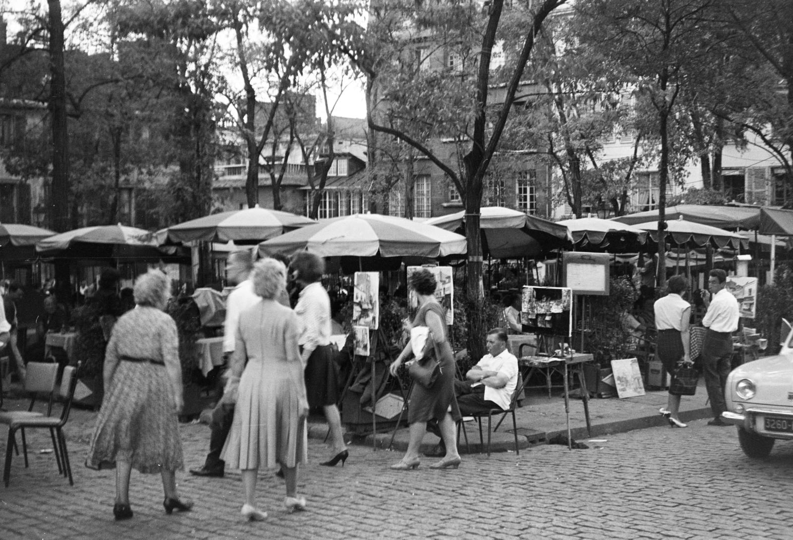 Franciaország, Párizs, Montmartre, Place du Tertre., 1962, Pécsi család, Fortepan #287698
